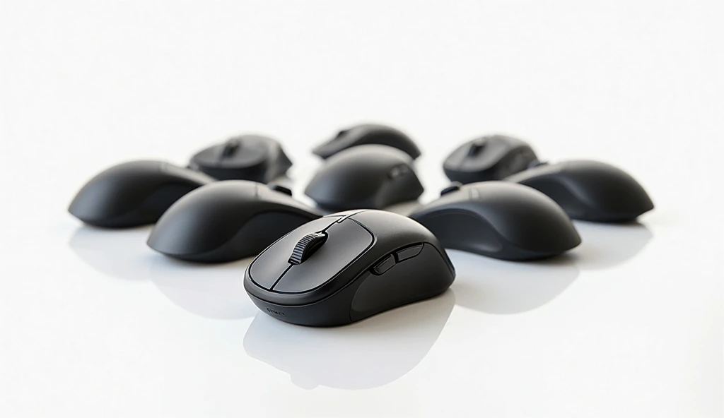 A computer mouse on the table, only one computer mouse on the table, no other! Give this computer mouse a close-up, overall bright style.