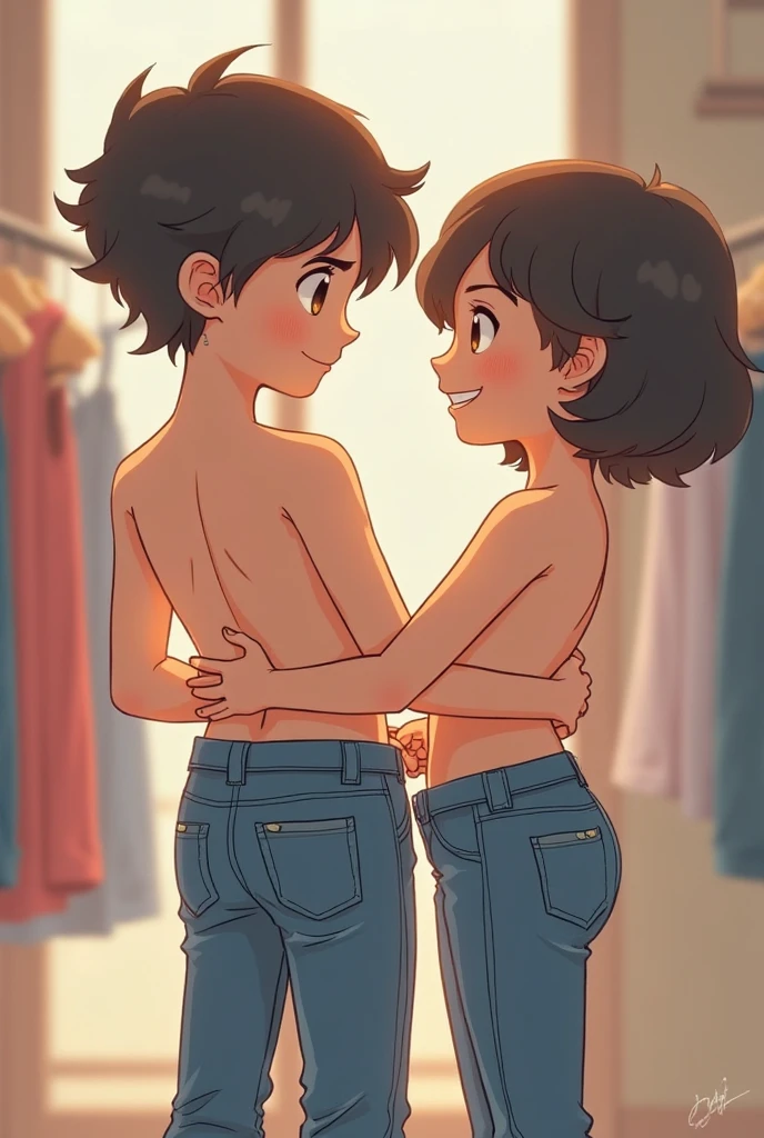 score_9, score_8_up, score_8, score_9, cute girl next door, short girl, slender girl, brown hair girl, lazy ponytail, 18yo, 1boy, small penis:1.2, flaccid penis, grabbing small penis, penis awe, handjob, (boy is nervous), nerdy boy, friends watching, messy room, after party, exposed breasts, short and slender boy, thin boy with boyish face, shapely feet, cinematic lighting, horny, slumber party, expression, volumetric lighting, messy hair, forced exposure, femdom, pants pull, undressing another, pulling pants down, eager, caught, walked in on, door open, peeping girl, female voyeur,