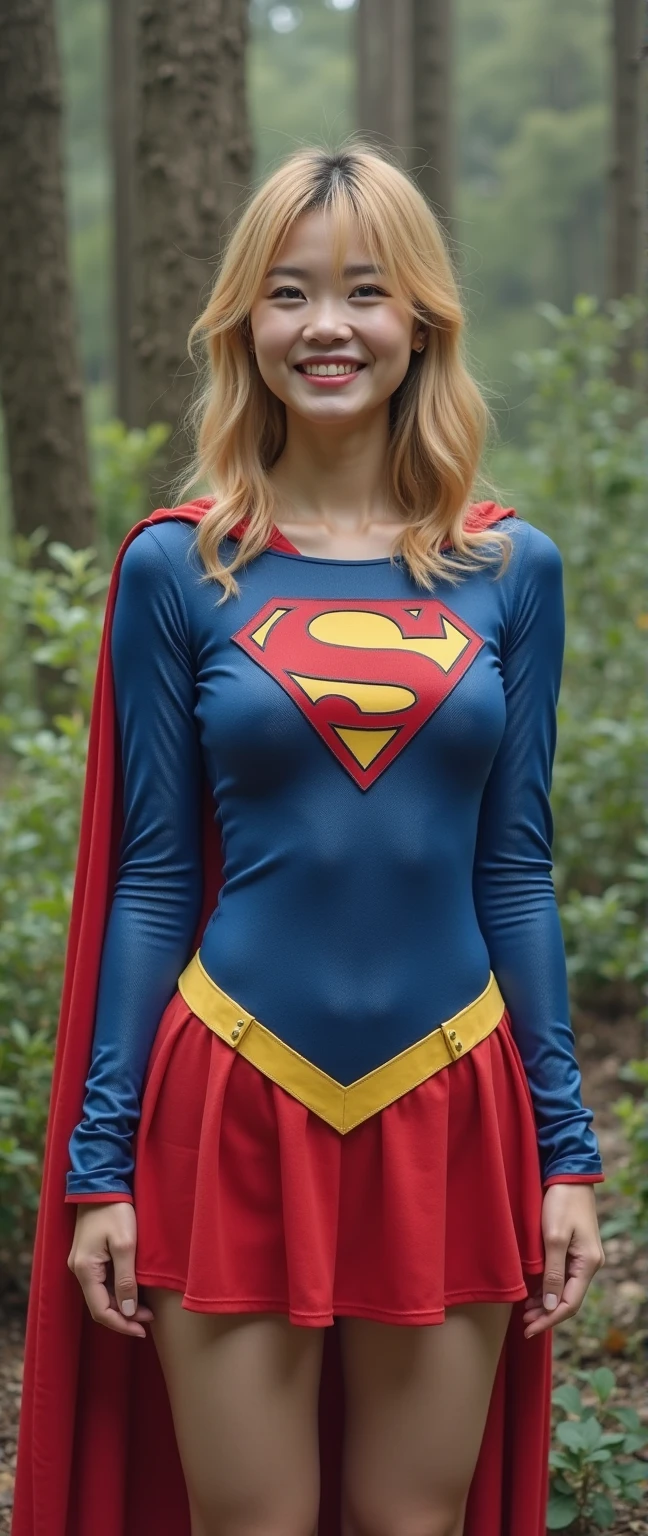(1girl, solo, masterpiece, 4k, best quality:1.2, (cowboy shot), best quality:1.2, NICE HANDS, COLORFUL, (perfect hands, perfect anatomy)),
SUPERGIRL, RED CAPE, BLUE SHIRT, BELT, (PINK BELT), KNEE BOOT, SHORT HAIR, BLONDE, ((RED TIGHT SKIRT+PELVIC CURTAIN)),
(((BIG breasts, big hips, looking at the viewer, TIGHT CLOTHES, SMALL CLOTHES))), (NIPLES UNDER SHIRT), (ABS:0.8),
((simple background, white background)), <lora:GoodHands-vanilla:1>
