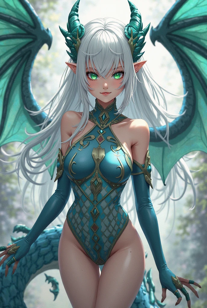((Finest quality)),(超A high resolution),(ultra-detailliert),(Meticulous portrayal),((Best Anime)),(Finest works of art),sharpnes,Clair, Dynamic poses,(Female Devil),((Scale skin:1.6),((Two pairs of dragon wings on the back:1.4),(Dragon limbs)