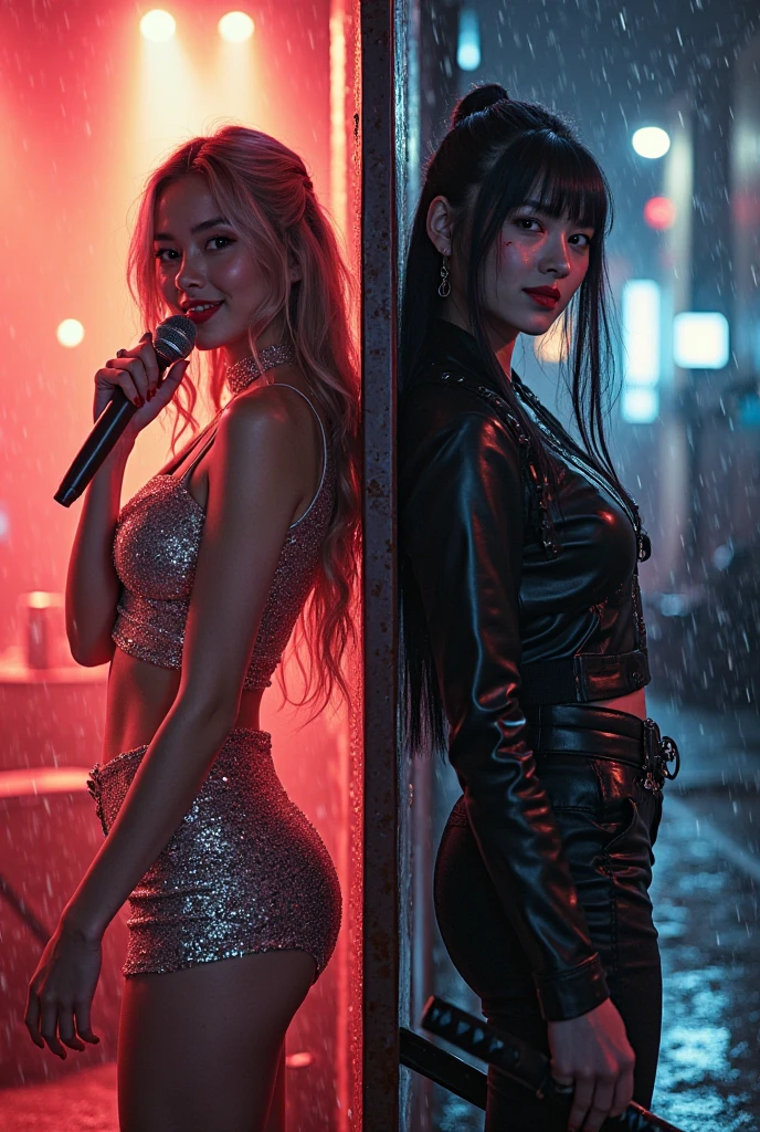(Best quality, 8k, 32k, Masterpiece, UHD:1.2), "Transform the scene into the interior of a bustling nightclub in Tokyo, Japan, filled with vibrant energy and a crowded atmosphere. The space is packed with people dancing and socializing, creating a lively and dynamic environment.

Neon lights of various colors illuminate the room, casting dramatic and vibrant hues across the crowd. The lighting creates an electrifying ambiance, with beams of light cutting through the darkness and reflecting off shiny surfaces.

The club's interior features sleek, modern design elements with metallic accents, glass, and mirrored walls. The dance floor is spacious, with a DJ booth at the center, surrounded by state-of-the-art sound equipment and large speakers pumping out energetic music.

The bar area is stylishly designed, with a wide array of colorful bottles and cocktails on display, attended by skilled bartenders mixing drinks with flair. High tables and plush seating areas provide spots for guests to relax and enjoy the atmosphere.

Overall, the nightclub exudes a sense of excitement and modernity, perfectly capturing the vibrant nightlife of Tokyo."