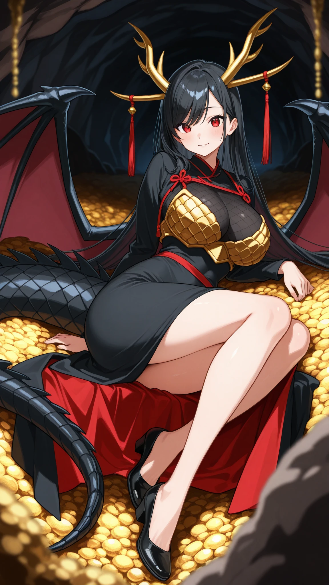 ((Highest quality、unity 8k wallpaper、32K、masterpiece、Very detailed、Ultra-high resolution、Ultra-high resolution、 Very detailedな顔, RAW Photos, Professional, Ultra-fine painting, Fine metal texture, Genuine)) Kotegawa Yui morphing into lizardwomen, kotegawayui, black long hair, yellow eyes, A magnificent lizard with a long tail、Lizard legs with sharp claws、Densely packed fine scales on arms and legs、Long fingernails、Nipples in full view、