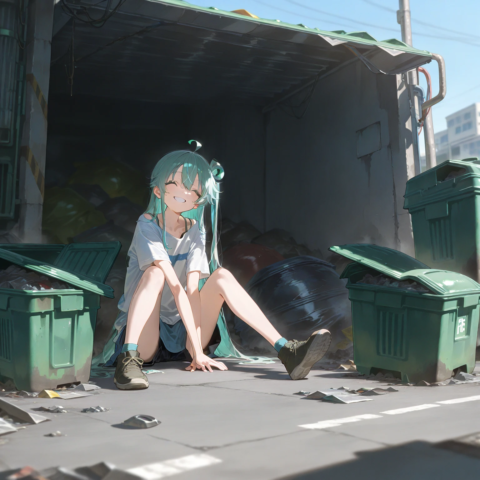Hatsune Miku sleeping at the automatic ticket gate