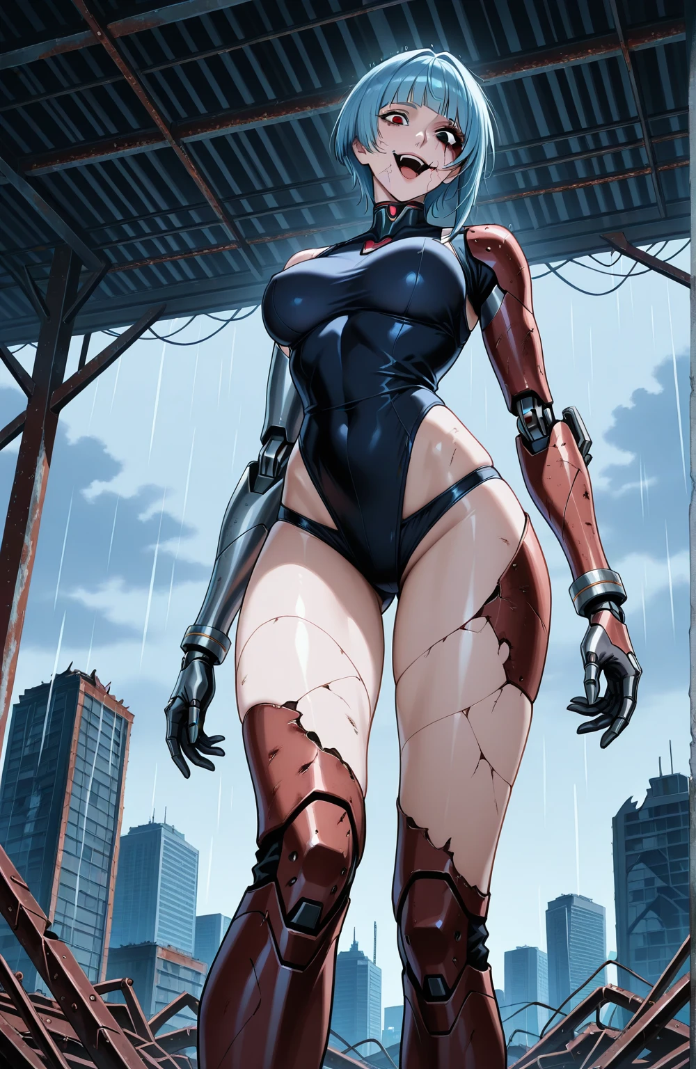 ((No hair, Shaved head, Buzz cut hair)), ((background:On the streets of the city:1.4)), ((Looking at the front:Watch the audience:1.5, Light from the front, Full Body Shot:1.2)), (Ultra-precise reproduction, 8K, Similar to Serah from Final Fantasy, Image quality like the latest Final Fantasy, Glowing Skin, Realistic:1.9, Very detailed, High resolution, Super detailed, (masterpiece:1.4), Highest quality), (takamori haruka, One girl, Ninja, White neckerchief, White fingerless gloves, White shorts, White legwear, 白colorのドレス, White fishnet stockings, (Ultra extreme detailed),(Masterpiece),(Ultra extreme),(Realistic),CG,(color:1.2), ), ((color白の肌, Teenage Girl, Large Breasts, Big Breasts, Narrow waist, A broken back, Rounded ass, Complete the whole body, Full body image, Perfect proportions, sexy, Alluring))