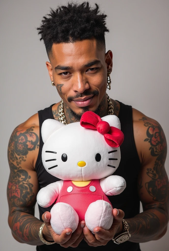Tupac holding Hello Kitty
