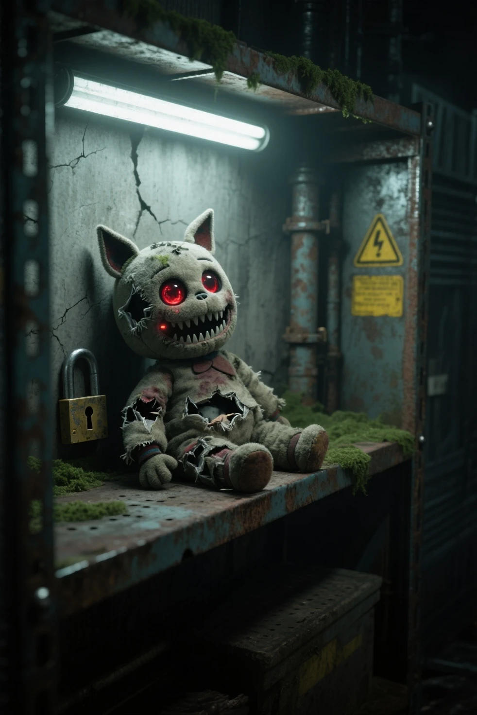 (knitted toy voodoo doll:1.7), (Voodoo Unicorn in Abandoned Hospital:1.3), (Clothing: tattered medical gown with mystical symbols:1.0), (Accessories: enchanted stethoscope, glowing sinister syringe:1.2), (background: decaying hospital room with floating, glowing spectral equipment and eerie shadows:1.2), best quality, masterpiece, detailed soft oil painting, detailed background, dramatic cinematic lighting, soft edge lighting, professional, dramatic lighting, hard edge lighting, ultra quality, 4k,masterpiece, best quality, 8k, ultra highres, highres, extremely detailed