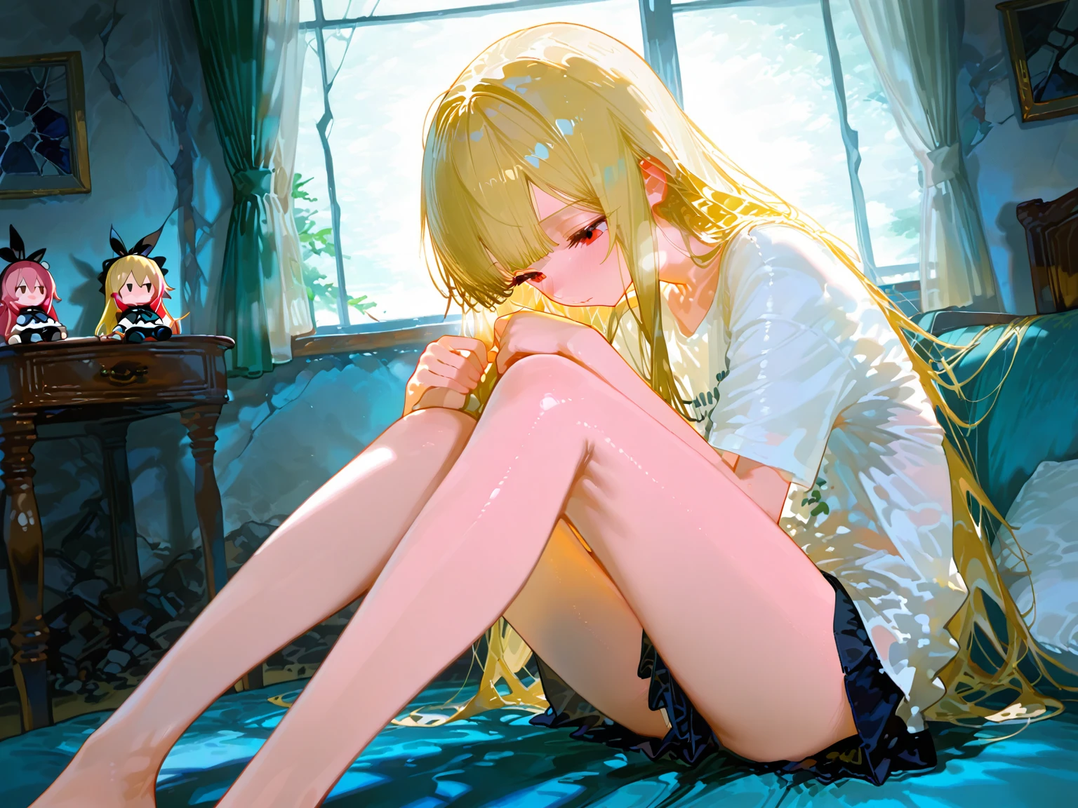 Characters are stored in tiny, single-person glass capsules with their eyes closed.、Upright posture、Floating Feeling、full body、Great lighting, ((masterpiece)), highest quality, Beautiful art, Photorealism