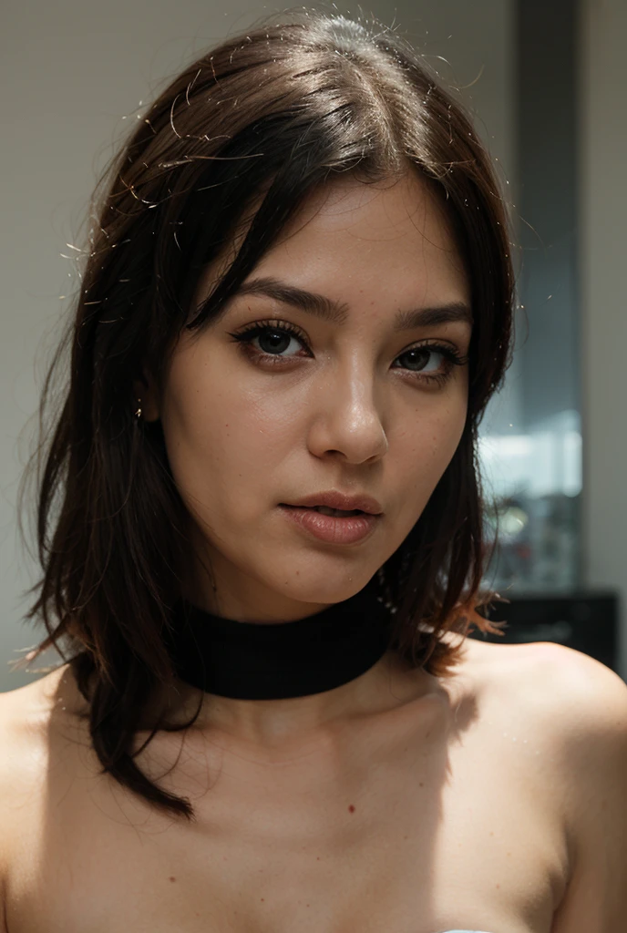 ((best quality)), ((masterpiece)), (detailed), perfect face... Neck choker wear neck chokers bald head no hair Malay women middle hood curvy voluptuous figure body nude sexy slim thick women sensual lust women..most sexy figure..with bald head boldness look daring look ..bald head