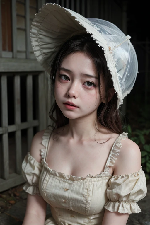 A beautiful girl in a pastoral hat