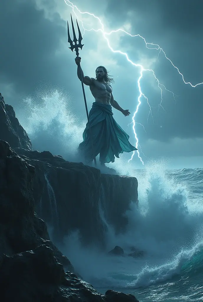 Jesus fighting with the devil. Christ of the coast, with raised hands throwing lightning at the devil with a dark face who is facing, looking at Christ. Ultra realistic dark image