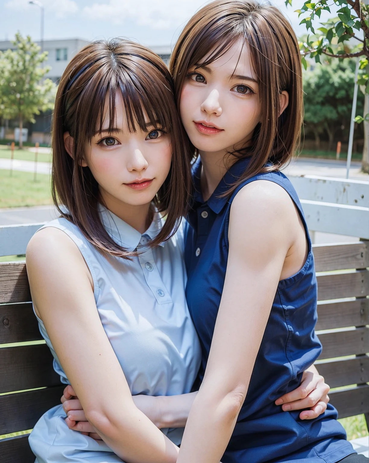 (masterpiece:1.2, highest quality), (realistic, photorealistic:1.4), beautiful illustrations, (movie lighting), Depth of written boundary, looking at the viewer, Front view, 1 girl, Asian, 15 years old, ((bob hair)), perfect face, Cute symmetrical face, shiny skin, asymmetrical bangs, Big eyes, shaved pussy, Anatomically perfect body, long eyelashes, thin, beautiful hair, beautiful face, fine and beautiful eyes, beautiful clavicle, beautiful body, beautiful breasts, beautiful thighs, beautiful feet, beautiful fingers, ((school uniform )), (vaginal sex:1.5), (beautiful scenery), Outdoor Exposure, droopy eye, (cum in pussy:1.5), sex, erotic, A hairless pussy, hetero, Phimosis, Inserting a penis into a pussy, (smile, Upper grade, Pink nipples)
