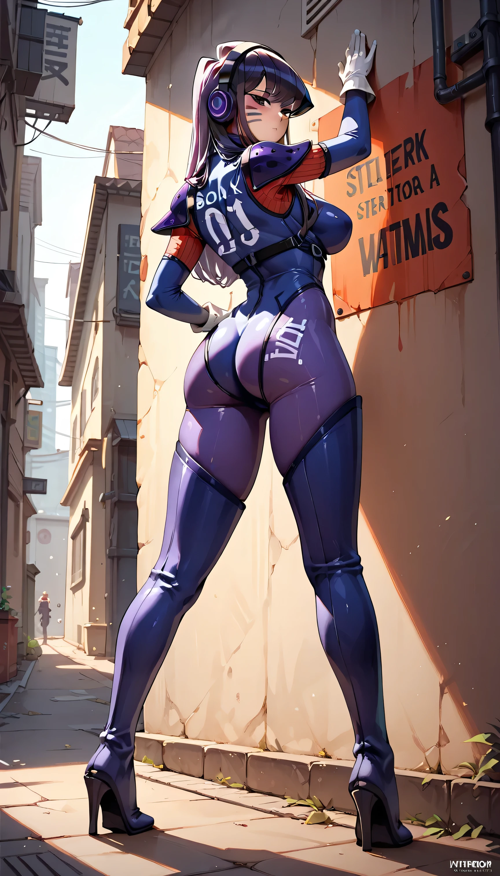 score_9, score_8_up, score_7_up, score_6_up, score_5_up, score_4_up, source_furry, e621, (Sakimichan style, Liveforthefunk style), mature female anthro husky dog, goth bimbo, looking back at viewer, seductive, beautiful detailed eyes, posing in a nightclub, (wearing a collar, long fishnet gloves, sexy lingerie, g-string, fishnet stockings and garter belt, 8 inch high heels), detailed fur, tail, voluptuous, hourglass figure, large breasts, cinematic lighting, professional lighting