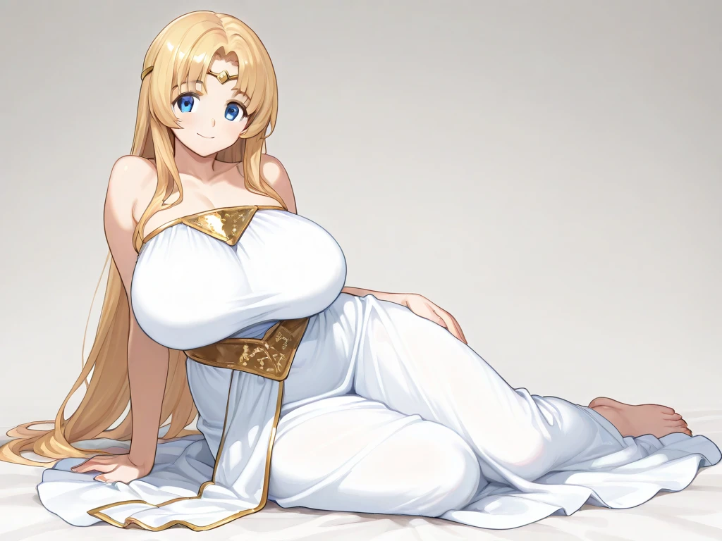 a voluptuous sexy busty mother who is insanely and extremely sexy cute pretty voluptuous beautiful pretty curvy busty hot sexy with an extremely shiny glass SNOW FAIR WHITE LUSH SILKY smooth lush plump glass glowing skin and perfect round cleavage and her INSANE tight perfect hourglass figure, her wide soft hips, and her skinny lush soft plump arms and her thick sexy SNOW FAIR lush legs and thighs, her big soft plump perfect round thick ass with her bright SNOW FAIR LUSH plumpy round cleavage and her glowing fair shoulders exposed along with her shiny GOLD long YELLOW BLONDE hair untangled and open hiding one of her eyes with her extremely insanely god tier cute irresistible smile kind gentle look on her extremely cute pretty face with her big shiny bright stunning blue eyes and her shiny black eyelashes and her two bright pink blushes and her bright pink puffy lips on her face and her pink shiny nails, looking at the viewer. The woman has no wrinkles, no tattoos, no signs of anything that's not unattractive but just raw god's given absolute irresistible otherwordly god-tier beauty possessing the most irresistible charm and beauty in all of mankind's history and future as she's the peak and epitome of a woman's elegance and feminity and her insane, impossible, and unimaginable levels of beauty the woman has, the woman stands straight in an alluring sexy feminine pose as she's wearing a sexy loose short black white dress revealing thread dress with an off-the-shoulder white sweater over it with her shiny YELLOW high heels along with a red ribbon and small stars and a piece of small jewelry hanging on her hair with a piece of golden jewelry on her smooth lush snow fair clean tender soft smooth neck and gold bangles on her wrist and gold anklets with small bells on her two feet and gold earrings on her lush fair white fair pinkish ears and a gold belt on waist, SEDUCTIVE TEMTPING INTOXICATING BLUSHING EXPRESSION, flowers on hair, standing, eyes wide open