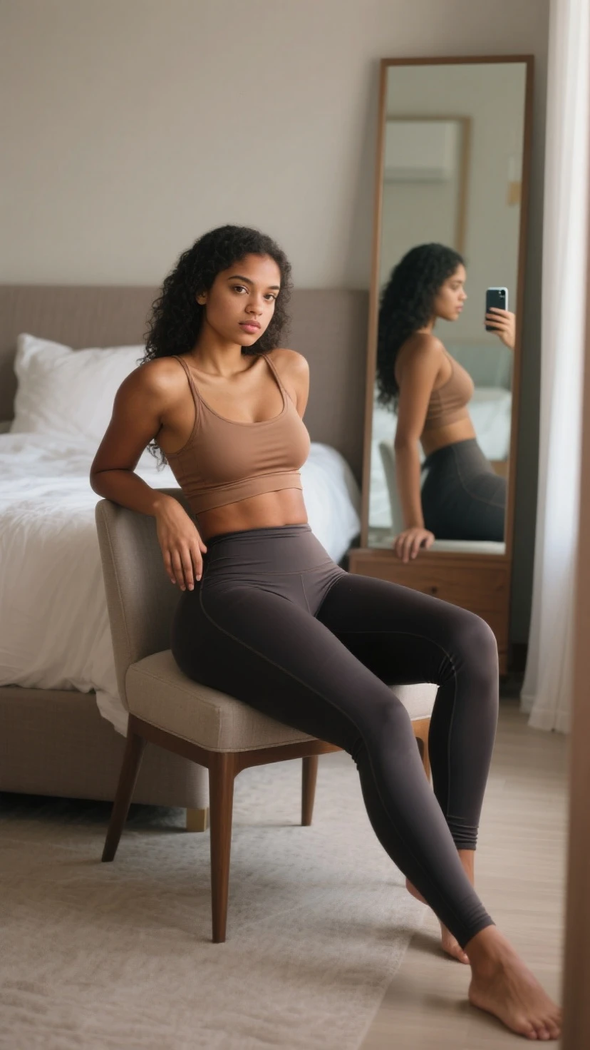 show entire body, feet in view, aerial view, Zendaya, curly blonde hair, tight crop top , pantyhose, sneakers, mall store