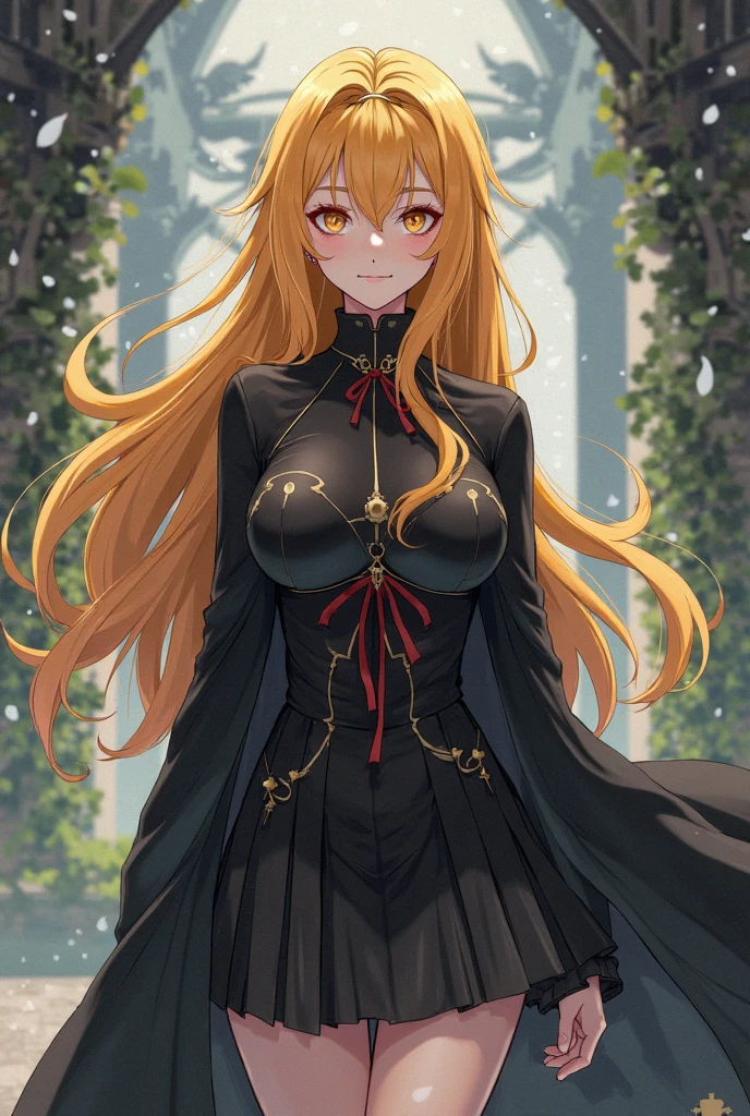 trunk, 1 girl, russet hair, long hair, greeneyes, (ninja), Longsword, medium breaths ,tissue, forest wallpaper, Magic circle background, fox ears, black leagwear, smile with canines