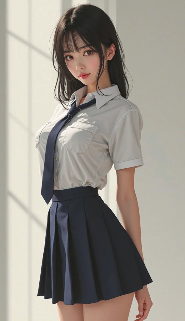 (Realistic:1.4), Highest quality, masterpiece, RAW32K Photo, (Very detailed美しい日本の女の子), (Very fine particles:1.2), (Baby Face),(Cute Face:1.2), Very detailed, Ultra-high resolution, wonderful, break,
(school uniform:1.5), Detailed school girl, (Bright classroom 1.3、Moody light), Beautiful detailed girl, blonde、Cute Face, mini skirt,(thigh)、(((She lifted her skirt to reveal her white panties.)))、((Ponytail Hair、Brown Hair))、big Breasts、big 、Gal