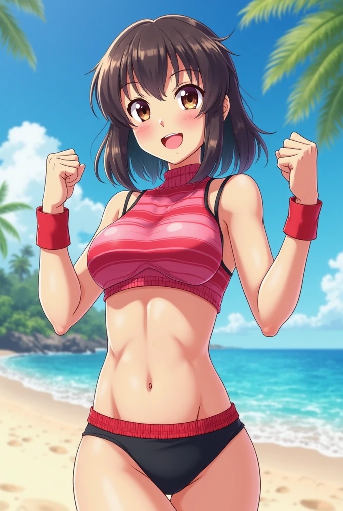 (presenting panties:1.4), (pov hands:1.3), indoor,(gym),,cowboy shot, standing,sexy,(track and field uniform:1.1), (sports bras:1.2), evil smile, (masterpiece, best quality, intricate:1.3), (photorealistic:1.5), 1girl, realistic skin, Japanese,20years old,cute girl,ponytail hair,looking at viewer,
BREAK (presenting panties:1.2), panties, (silk panties:1.3), <lora:presenting_panties_v0.3:0.9>,Rikujou <lora:TrackUniform_v1JP:0.7>