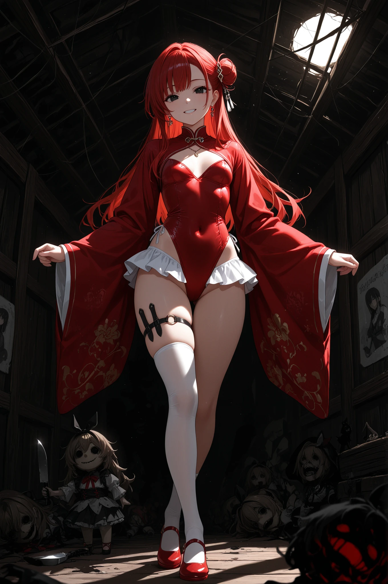 Cover with a bandage,Kizi,Evil depravity,whaite hair,red color eyes,with light glowing,Heteropupil,quadratic element