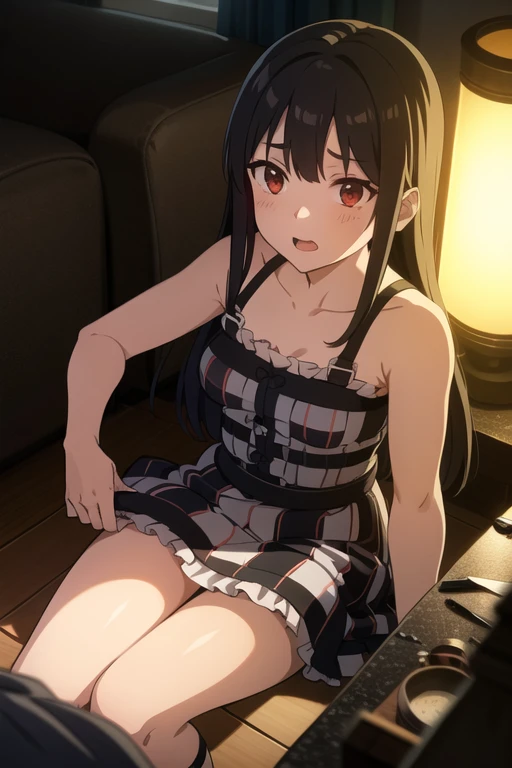 Hana Shirosaki (Watashi ni Tenshi ga Maiorita!), (Bust size very very small.)), (pecho plano:1.2), nude, Nwsf, nude, amordazado, esclavitud shibari, manos y brazos atados, esclavitud shibari, bdsm, Arms tied behind the back, arms behind the back, Arms tied behind the back, muslos atados, patas atadas, amordazado, brazos atados, arms behind the back, de frente, mordaza de bola, bdsm,esclavitud, amordazado, sitting position, kneeling position, in the room, mordaza de bola color roja, gag de correas, viendo hacia el espectador, looking towards the camera, shrimp position, babear, babeando, saliva en la gag, basement, sonrojada, en celo