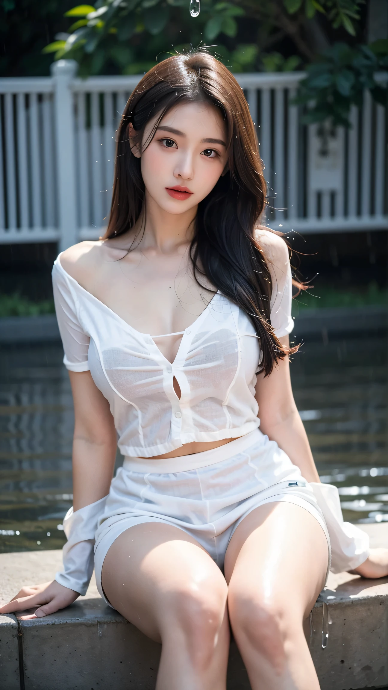 (masterpiece:1.3), (8k, Realistic, RAW Photos, Best image quality: 1.4), (Random Hairstyles:1.2)、(Highly detailed face)、Attention to detail、double eyelid、(Dark Eyes),(Sharp focus:1.2)、((whole body:1.5)),One Woman、Beautiful woman:1. 4,20-year-old woman、smile,Woman with a perfect body,Beautiful Abs,Chest-length hair、Highest quality、masterpiece、Ultra-high resolution、(Realistic:1.4)、super high quality、Symmetrical face、The face is very realistic、Photo level、8k最高画質はフル、Sebaceous reflex、The face is very realistic、Extremely realistic skin、Realistic light and shadow effects、(Pure and elegant girl),Professional Lighting、((Swayback stance)),(((Beautiful thighs))),(Sexy pose,Seductive pose),Recurve your hips back,Bend your waist,((Beach at night)),((Accentuate your cleavage)),((Underarm)),(((,see-through button-up white shirt))),((Shorts)),((Town,outside)),((Dancing,dance)),