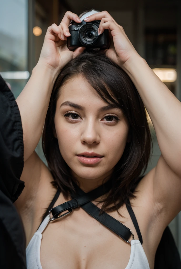 (Beautiful 16 year old girl) (completely naked) beautiful, perfect face, (Slender body) Slender body, (black hair) (blue eyes) (White skin) Beautiful body, Western face, predatory eyes, pink vaginal lips, slim hips, Slim thighs, collarbone, ribs, full body, (smooth pussy, shaved vagina) Western beauty, thin nose. ((kneeling, arms behind back, arm tied, wrists tied, legs tied, wrists behind waist, rope bondage, shibari over clothes)),(artwork:1.2), best quality, artwork, high resolution.