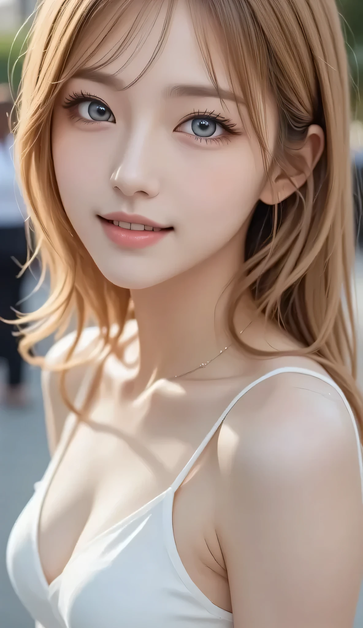(Hyper Real), ancient shrine maiden, female shaman, giant beauty, safe, high resolution, real short hair, blonde, blonde woman, skin texture details, super high resolution, realistic, plump figure, smile, beautiful expression, small purple hair Airy long blonde hair, divine spirit, very delicate and detailed skin texture, (ancient luxury luxury temple), ancient priestess, big cleavage, plunging neckline, big red lips , (luxurious black costume and luxurious accessories)