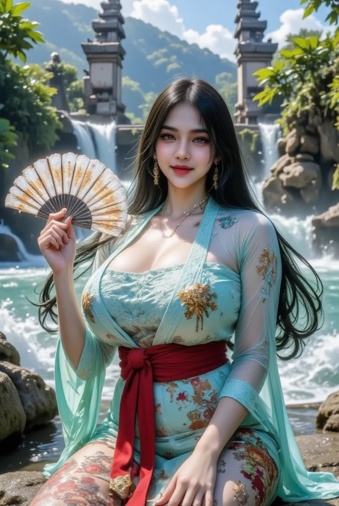 1girl,solo,20-year-old girl, sitting on a boat in the Mekong River, wearing a white AoDai with flower patterns, amethyst earrings, amethyst necklace, gold bracelet, wearing a vietnamese bamboo hat, delicate eyes, delicate face, big breasts, shiny skin, perfect body, perfect hands, perfect feet, the best masterpiece, masterwork, ultra-realistic photos of people, high-quality, high-quality, HDR, ultra-high resolution drawing,
