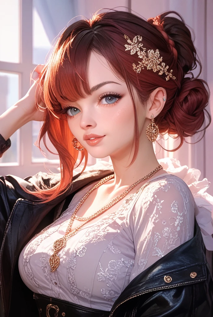 Nordic goddess wearing Palestine keffiyeh