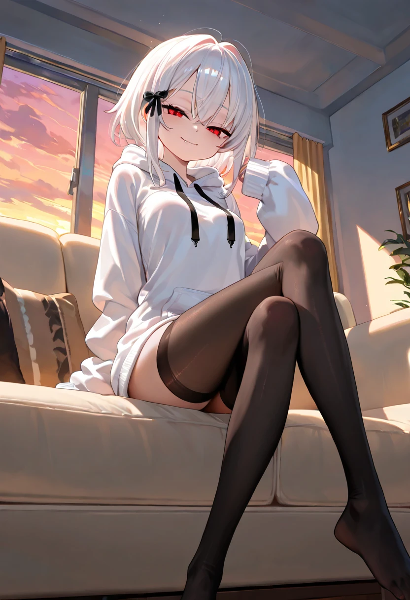 neferpitou, neferpitou, short hair, (red eyes:1.5), long sleeves, animal ears, tail, white hair, shorts, cat ears, cat tail, curly hair, (small breast:1.2), BREAK looking at viewer, BREAK outside, BREAK (masterpiece:1.2), best quality, high resolution, unity 8k wallpaper, (illustration:0.8), (beautiful detailed eyes:1.6), extremely detailed face, perfect lighting, extremely detailed CG, (perfect hands, perfect anatomy),