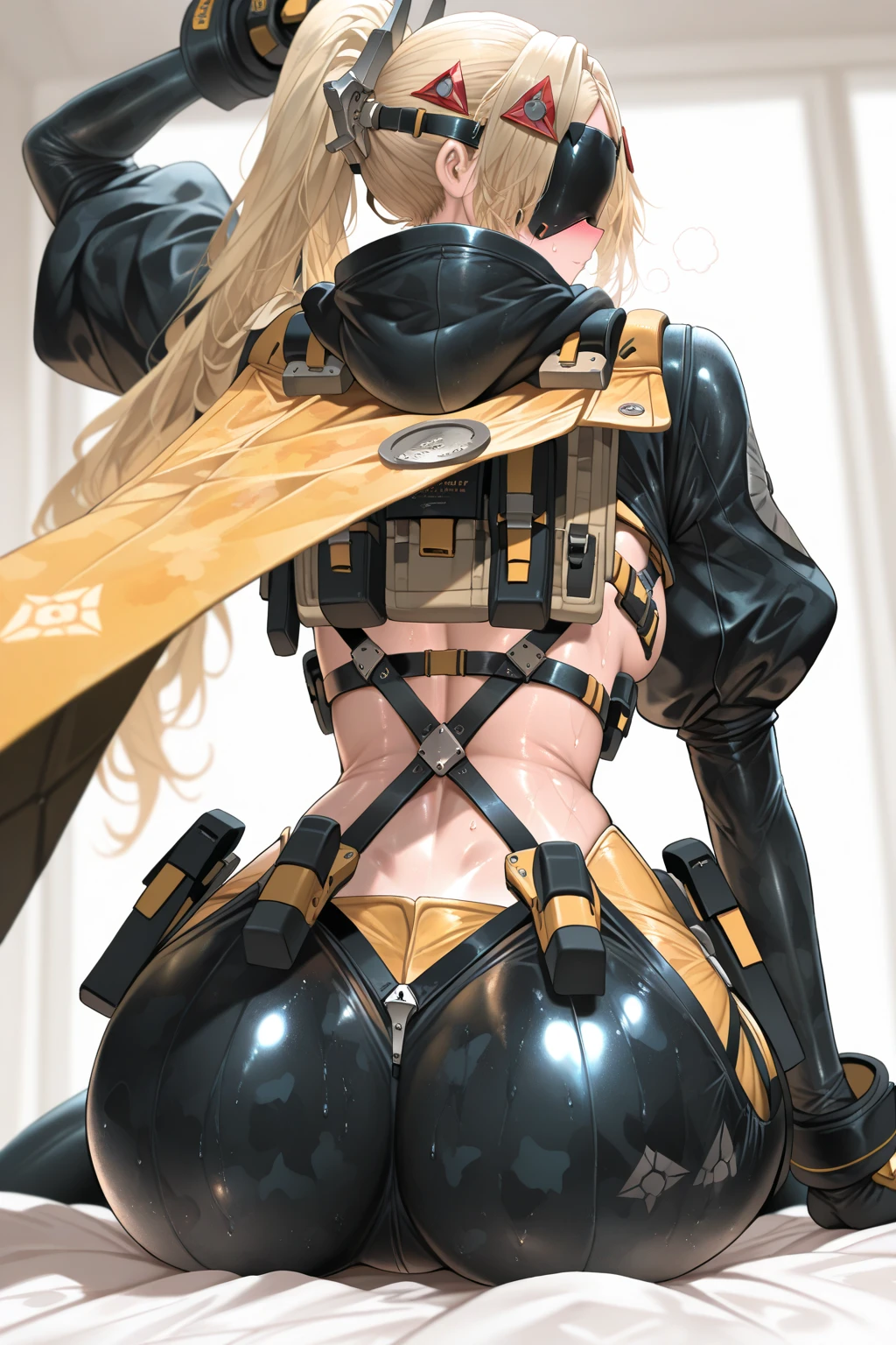 Obra maestra, La mejor calidad, 8K extremadamente detallado, Ultra HD, Ultra detallado, Altamente detallado, ultrarrealista, ultrarrealista, Hiperrealista, hiper fotorrealismo, (1girll:1.5), (solamente:1.5), Anatomically correct, (Textura de piel detallada y realista), (Pechos grandes realistas:1.25), abdominales delgados, (boca cerrada:1.3), NSFW, dynamic  pose, (Hermosa y encantadora mujer  body,Pakistani:1.55), sobre el cuerpo desde la cabeza hasta el muslo, Bikini miniatura tirachinas, (cabello rubio:1.35), (ojos azules:1.35), (Sujetador deportivo:1.35), (Exposure under the breast:1.5),