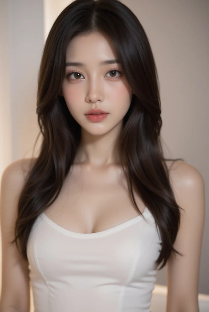Highest quality、Ultra-high resolution、(Realistic)、18-year-old girl、((((I'm taking off my uniform))))、((((I can see your nipples)))),Hyper Detail、Super Realistic、(Realistic)、More about beautiful skin、(masterpiece:1.0)、(Highest quality)、(Ultra-high resolution)、8K resolution、Canon EOS R5、135mm、Absurd、Very detailed、Sharp focus、Fine skin、(((Chirarizum、Small breasts、Brown Hair)))