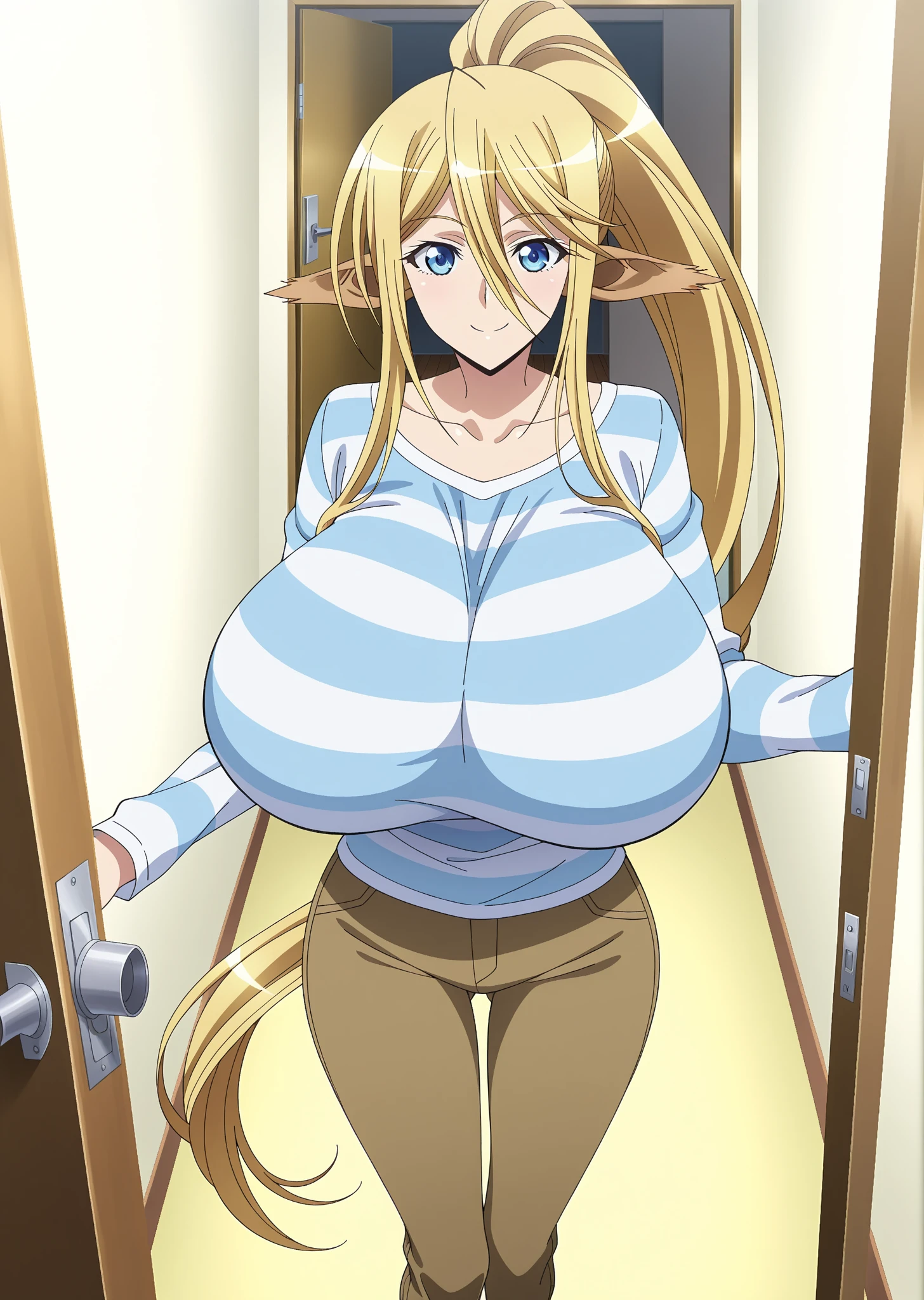 "((woman naked with huge tits)),(beautiful ),(("All naked body visible")), standing inside slave punishment room" ),( "tied cuffs chains arms")),(her arms above head),(blue eyes), ( blond hair),(very huge tits),(masterpiece anime face ),(1girl),(realistic), (masterpiece eyes detailed) "