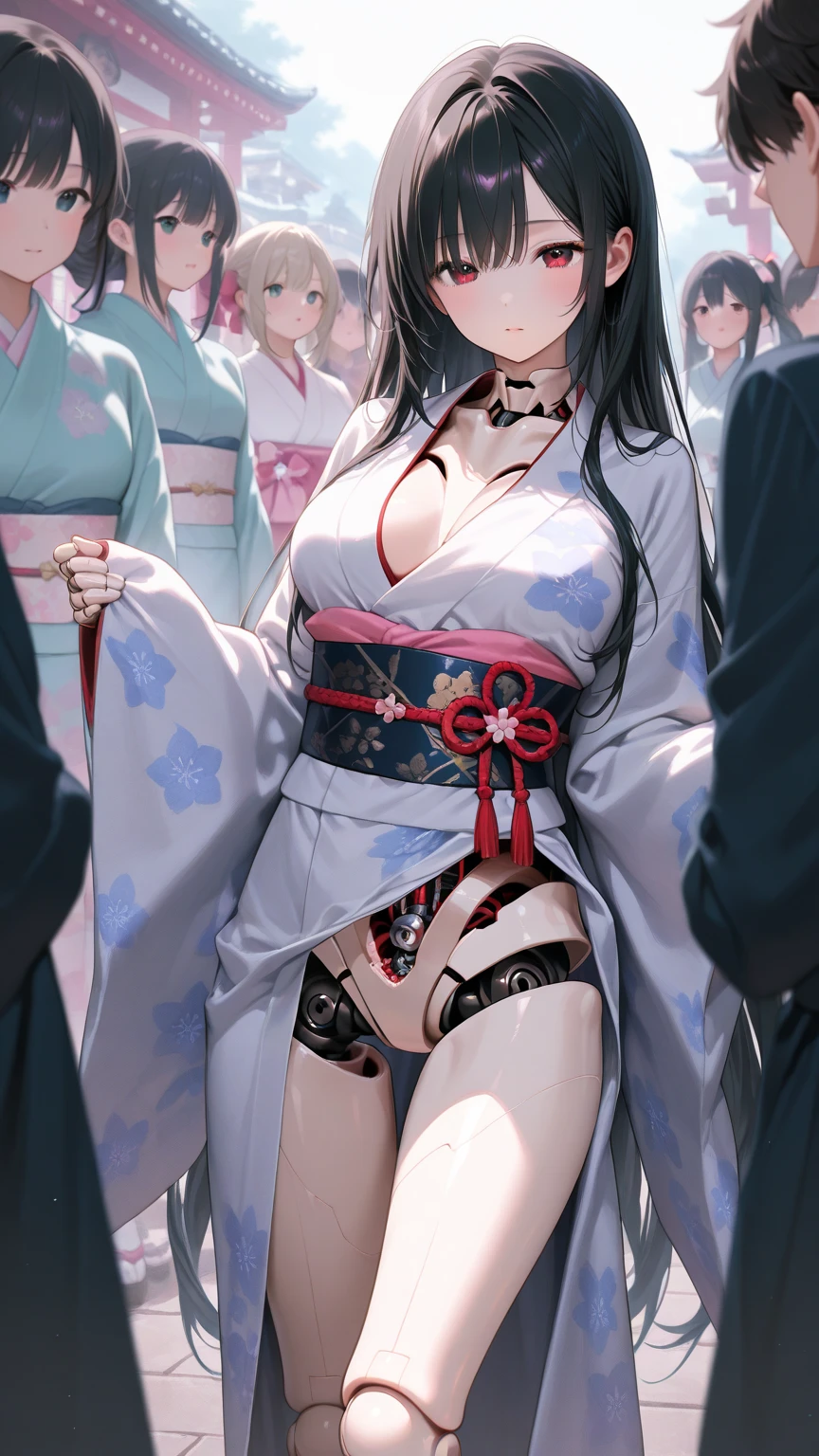 top-quality、Precise depiction、a picture、One beautiful black-haired woman、38 years、Eyebrows of the same color as the hair、Sleeping in a snow-white bed、No Underwear、Spread your legs wide from side to side、Show off the inside of the thigh、Yukata gets wet with sweat and sticks to the skin、1 white thin see-through yukata、very large breast、The color and shape of the tip of the chest is visible 、You can see the color and shape of the areola、Looks a lot of pubic hair、The entire chest shows through