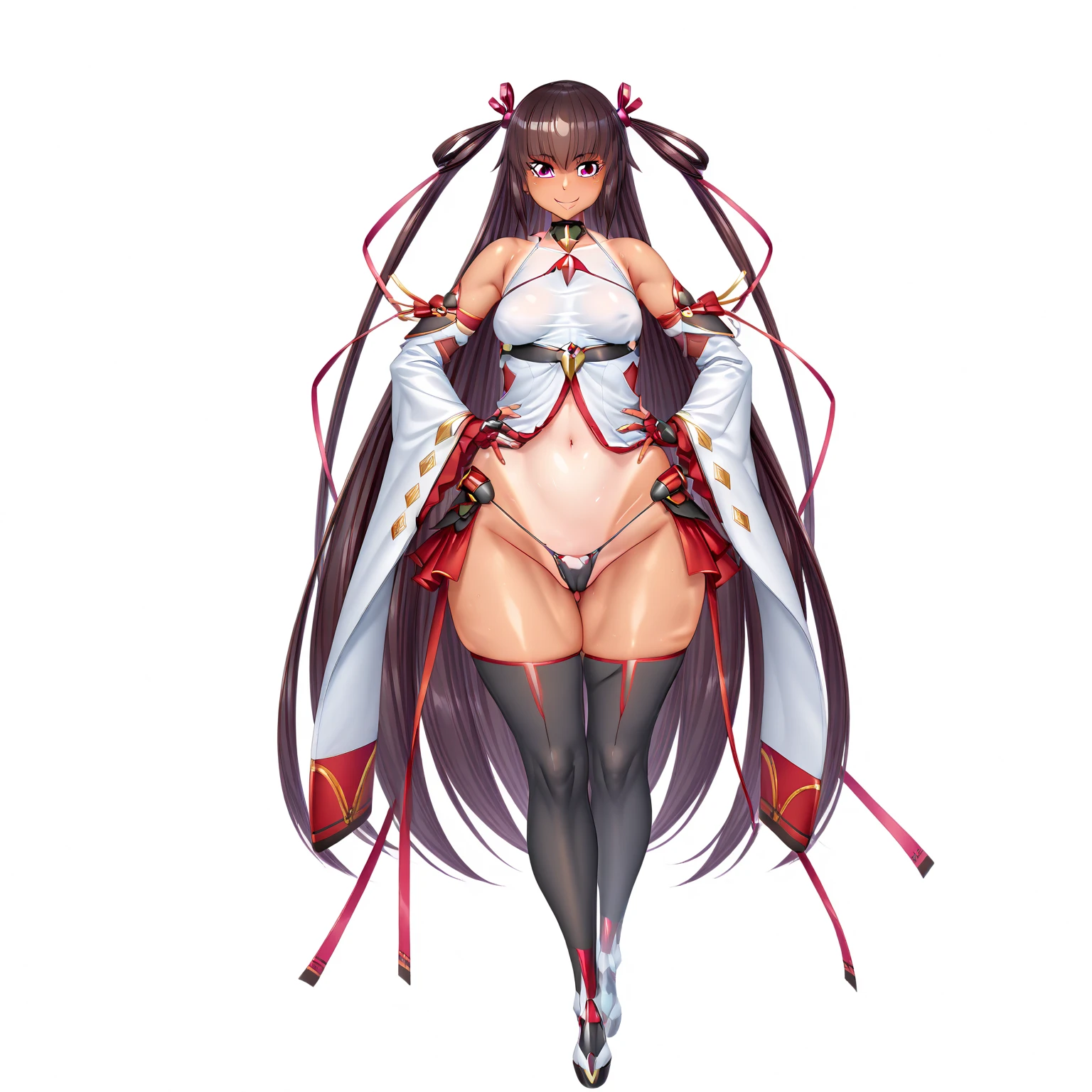 (hyper extreme detailed:1.2), (masterpeace:1.2), (hyper extreme:1), (photorealistic:1.2), (CG:1.2), (llustration:1),(nomal anatomy:0), (perfect anatomy:0), (good anatomy:1), (perfect body:0), (reproduced face:1),(solo:0),(1girl:1.2),(indoors:1),(pregnant,nomal navel:0),(cum in pussy:0),(impregnation:0),(ahegao smile:0),(orgasm:0), (nipples,pussy,completely nude,nude:0),(leaning forward:0),(spread legs:0),(standing:0),(sitting:1),(tiptoes:0),(squatting:1),(lying:0),(cowgirl position,girl on top:0),(1boy:0),full body, <lora:hachigata_v1:0.8>hachigata,black hair, hair ornament, side ponytail, long hair, white japanese clothes,white legwear, kote,pelvic curtain, bikini, no holding, smile, Beautiful eyes,Beautiful face