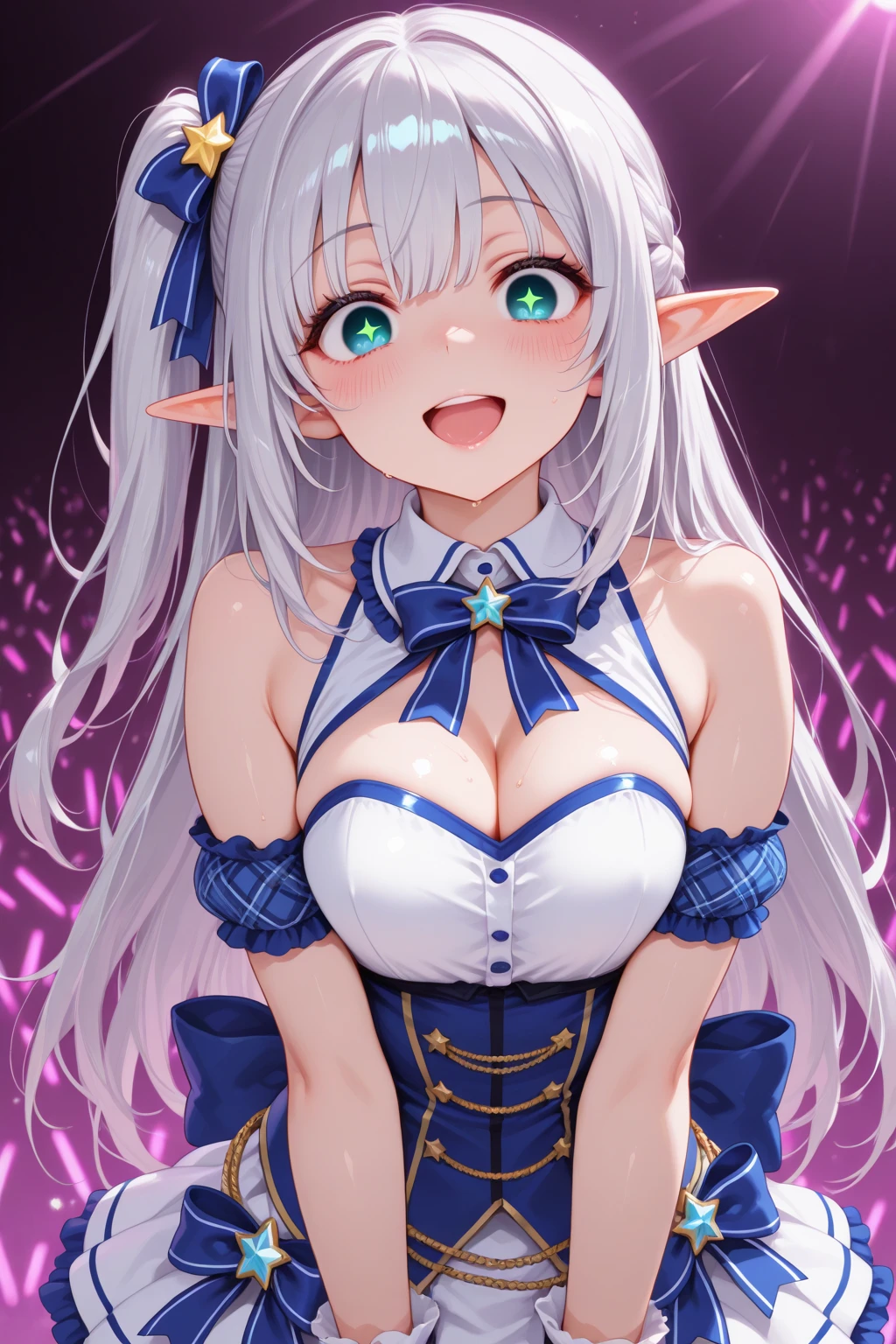 (Best Quality:1.5),Extremely detailed,8K beautiful high resolution,detailed clothes, highly detailed and beautiful,(Solo:1.5),Cute little girl,(Lori:1.5),(child:2),(Yellow eyes:1.3),(oppai loli:1.3)Two human hands, Five Fingers,Very erotic,(Long hair:1.5),(Sauce order:1.3),(Narrow waist:1.2), cleavage,Garter Belt, gaze at the audience, (Beautiful high-detail face:1.3),beautiful finely detailed eyes, beautiful thick body,(super gigantic breast), (Sexy big ass:1.3),Beautiful glamorous body,High definition beautiful sexy body,Sunset Window,Luminous lighting,Atmospheric illumination,Very happy smile,Heart shaped pupils,(Short Girl:1.2),(Wear very cute clothes:1.3),(gleaming skin:1.4),(Rabbit Girl:1.3),(Rabbit ears:1.3),(Wings of a Black Angel:1.3)