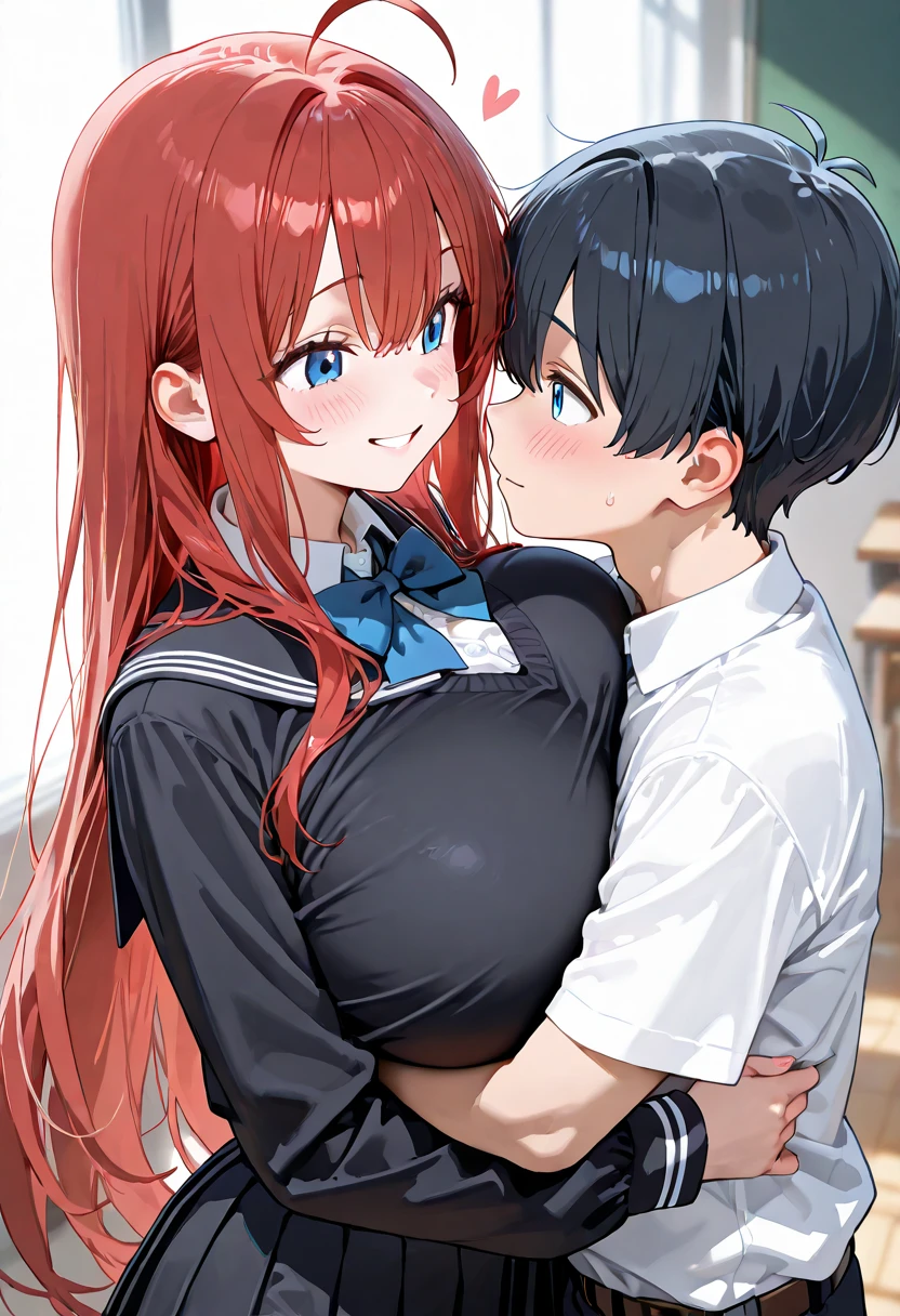 looking at the camera、Super erotic images、Sit on the bed、Sailor suit、Feel-good images、Sexy Images、For adults、A man touches her breasts from behind、Female masturbation、Panting、Right hand rubs chest、Left hand touching vagina、Put pants on your thighs