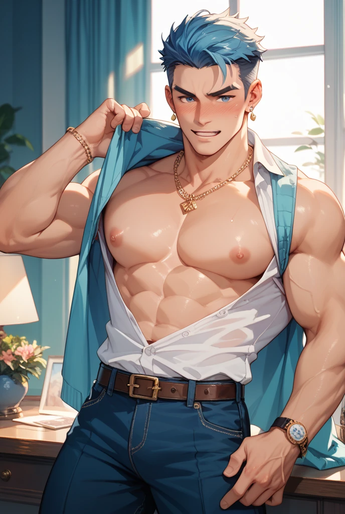 showing off thick arms to the audience，Close arms，Exposed shoulders，Fat arms，Extremely wide shoulders，Exposed underwear due to erect genitals, show an erect penis with cum and the highest image quality，Pessoas do sexo masculino，，1 man，jovem e bonito，Shoun，cabelos brancos，Cabelo liso curto，Pele escura，Anime peito grande，window wallpaper，sozinho，Foco Masculino，cuecas，Expansion of pectoral muscles，capa vermelhirilha saliente，Fundo Urbano，Espalhe as pernas，sexy, (the main part, the best quality),meias brancas longaotas Red Martin，((Excessive muscle bulge))，Don't hold your head with your hands，Don't raise your hands over your head showing off thick arms to the audience，Close arms，Exposed shoulders，Fat arms，Extremely wide shoulders，Exposed underwear due to erect genitals, show an erect penis with the highest image quality，Pessoas do sexo masculino，，1 man，jovem e bonito，Shoun，cabelos brancos，Cabelo liso curto，Pele escura，Anime peito grande，window wallpaper，sozinho，Foco Masculino，cuecas，Expansion of pectoral muscles，capa vermelhirilha saliente，Fundo Urbano，Espalhe as pernas，sexy, (the main part, the best quality),meias brancas longaotas Red Martin，((Excessive muscle bulge))，Don't hold your head with your hands，Don't raise your hands over you head