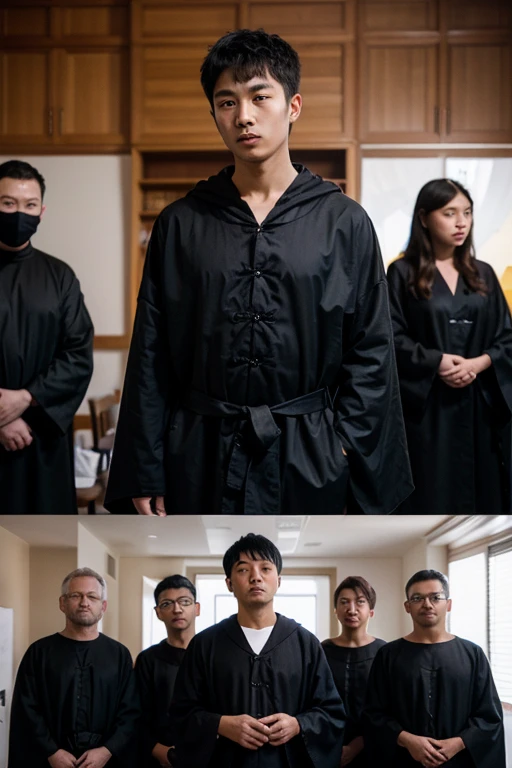 Handsome Japanese man held hostage