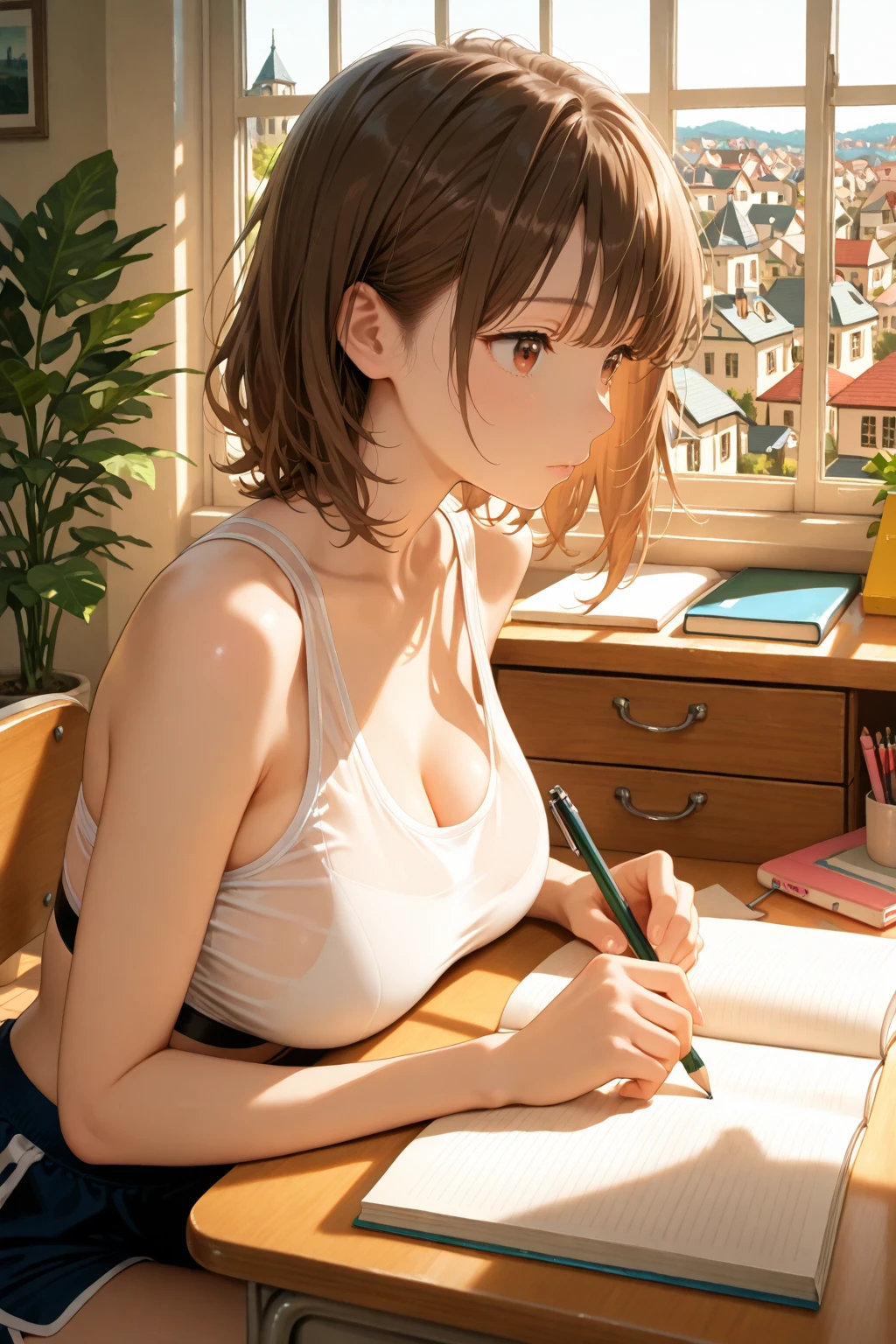 School uniform(1.8)(highest quality、masterpiece、High resolution)、(Sargent-style watercolor)、(Anime Art)、Flowers Bloom、((Multiple women、Everyone is standing, Alongside))、(Detailed depiction of a beautiful face)、A kind smile、Medium Short Hair、Dark Brown Hair、Braiding、、Cinematic Light、Soft sunlight、School classroom、White bra and underwear set、Or a set of black bra and underwear、Or a set of red bra and underwear、Or a set of blue bra and underwear、Or wearing a purple bra and underwear set, Or a set of orange bra and underwear、Floral bra、Floral underwear(1.8)。whole bodyが写る(1.8)No clothes(2.8)
information(highest quality:1.2)、Very detailed、High resolution、masterpiece:1,2、Bright colors、Bokeh、Professional Lighting、Physically Based Rendering、Flat Color:0.8、Fine Illustration、Realistic:1.37、Makoto Shinkai style、Name Style、Light Brown Hair、Elegant update、Short Bob、Young high school student、Laugh together、Dynamic poselip、cheek(Dark Brown Hair/)bangs、cheek(direction)、(最高masterpiece1.2)繊細なイラストVery detailed、Break Blue Sky、Detailed Background、whole bodyが写る、A shy smile、Through clenched teeth、Through clenched teeth、lip、cheek(Flat Color: 0.8)、(masterpiece: 1,2)、(masterpiece: 1,2)、High resolution、超High resolution、highest quality、High resolution、Ultra-thin illustration、Makoto Shinkai style、Your Name is Style、Short Bob、necklace、Earrings、Dynamic pose、Selfie、whole body、Brown Hair、Braiding、Hair Bun、ponytail・Hair Bunスタイル、necklace、Valletta、ribbon、Earringsアニキュア,。Vast Skyline、lake、mountain bridge。river、Flower Field(highest quality:1.2), Super detailed, High resolution, Tabletop:1,2, Vibrant colors, Bokeh, Professional Lighting, Physically Based Rendering, Flat Color:0.8, Fine Illustration, Realistic:1.37, Shinkai Makoto style, Your name style, Light brown hair, Elegant update, Short Bob, Bun hairstyle such as chignon。、long hair, Laugh together, Dynamic pose, Selfie, whole bodyフルお姉さん、