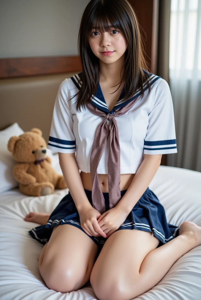 8K, RAW portrait (japanese woman),masterpiece、Photoreal:1.3、realistic, ultra high resolution, highest quality, real life photos ,( in the evening :1.1),
((((1 girl:1.5)))), (((girls showing off their panties in the room)))、(cute face:1.3)、日本の1 girl,((1 Japanese high school girl))、((1 real high school girl))、((Japanese high school uniform:1.6))、 blonde,slender body,、in the room、
big, beautiful, fine eyes, black hair,(Depth of written boundary:1.3)、 ((dark brown eyes:1.2))、(realistic skin texture:1.3)、(An immersive atmosphere:0.8、chiaroscuro:1.2) 、(show viewer:1.3)、((embarrassing))、((red cheeks:1.3))、((from belowの天井:1.2))、(smile:1.2)、((wearing very small leopard print panties))、((panty shot))、((woman rolling up her skirt))、((from below:1.15))、((close-up of crotch:1.42))、((panty shot))、((spread your legs to the side:1.4))