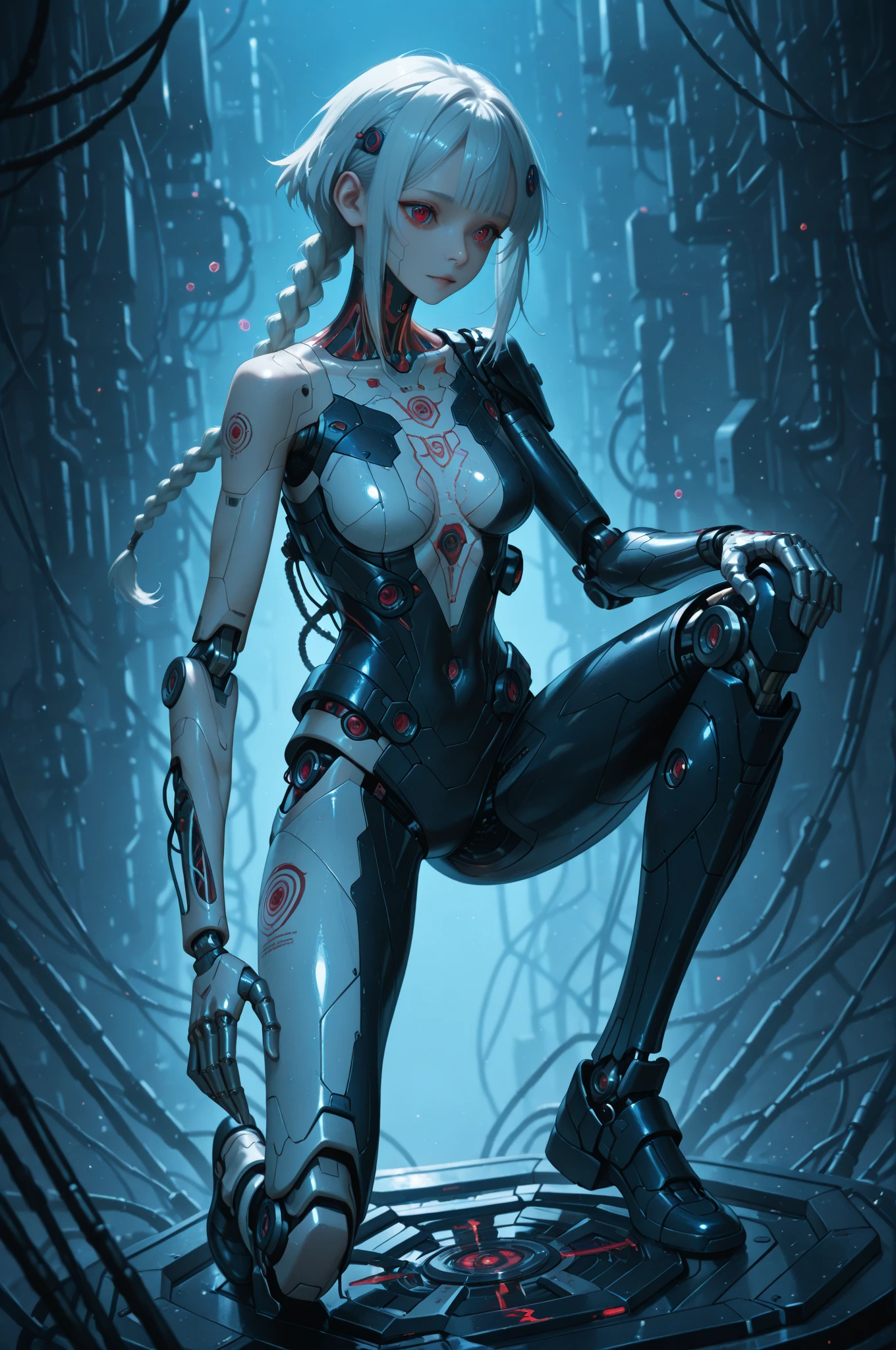 cyber woman in a futuristic suit with a gun in a room, cute cyborg girl, cyborg girl, cyberpunk anime girl mech, digital cyberpunk anime art, female cyberpunk anime girl, cyborg - girl, beutiful girl cyborg, digital cyberpunk - anime art, anime cyberpunk art, cyberpunk anime girl, beautiful cyborg girl pinup, cyberpunk 2 0 y. o model girl
