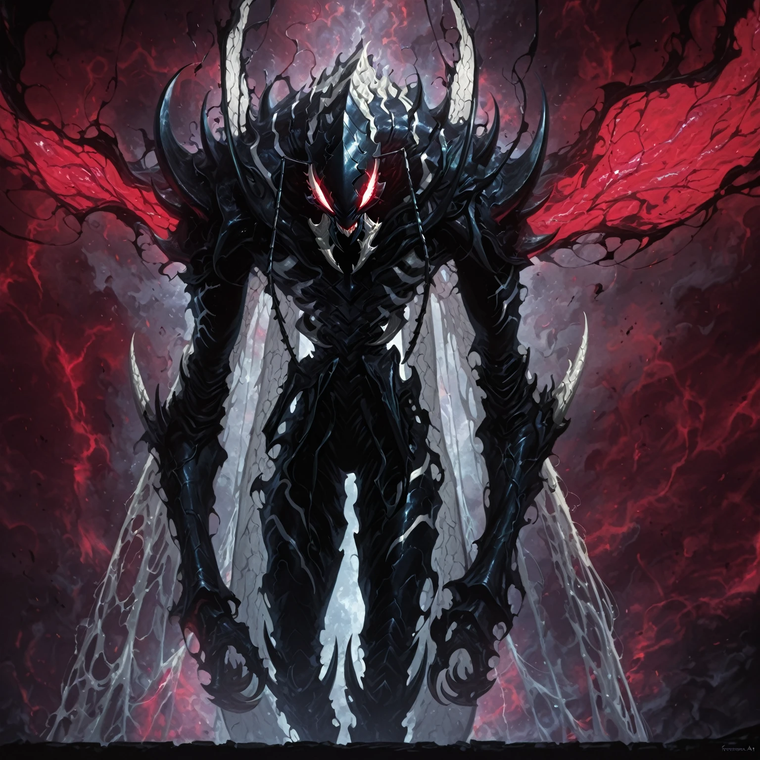 Closeup of a man with a red and black wyvern on dark background, standing on all fours, soft skin, furry, unchanged background, completely red tail, league of legends concept art, official splash art, fist game concept art, splash art, , League of Legends splash art, league of legends art style