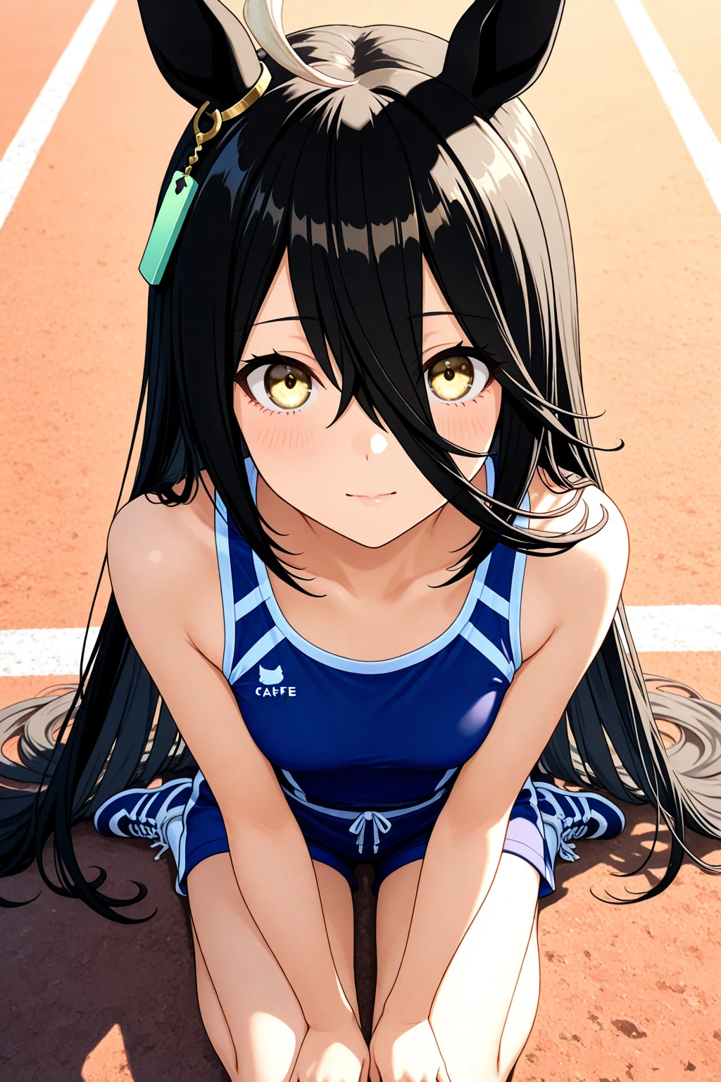 (best quality, masterpiece, RAW photo,ultra-detailed:1.2), 1girl,solo,looking at viewer,smile long straight black hair,
short sleeve gym uniform, hair clip, side parted hair, front view, from below, sitting, classroom, akebi komichi, smiling at you, 1 girl, black hair, butterfly hair topper, black cardigan, white unbuttoned T-shirt, black bra, medium , plunging neckline, full length flat, looking at viewer, front view, in a room, sunlight, one bed in the background, 2d, masterpiece,masutepiece, Best Quality, 8K_Wallpaper, (Beautiful eyes), ((Cute)), Cute, (lovely), (Tennis court on a sunny day),1girl in,,1 ,Big smile,facial close-up、portlate(((tennis coat)))(((Tennis Wear)))(((Sit on a bench and relax)))