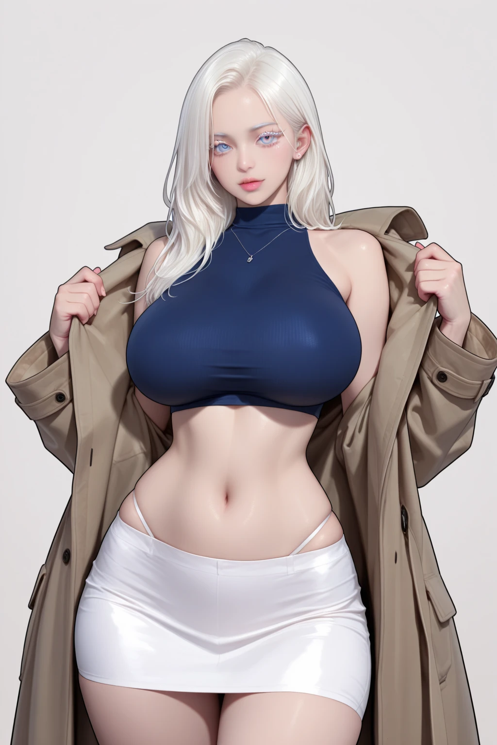 Hinata ultra realistic version, sweaty skin, unbuttoned jacket, very short black lace shorts, big breasts, bluish hair, light gray eyes, white skin, sad look, bedroom with bed and likes, Sony R7 camera f1.6 lens, extremely detailed , fine details, rich colors, human skin texture, realistic hyper realistic, dramatic lighting, cinestill 800 tungsten, looking at viewer, realistic photo, RAW photo, TanvirTamim, high quality, high resolution, sharp focus, extremely detailed, cinematic lighting , 8k uhd