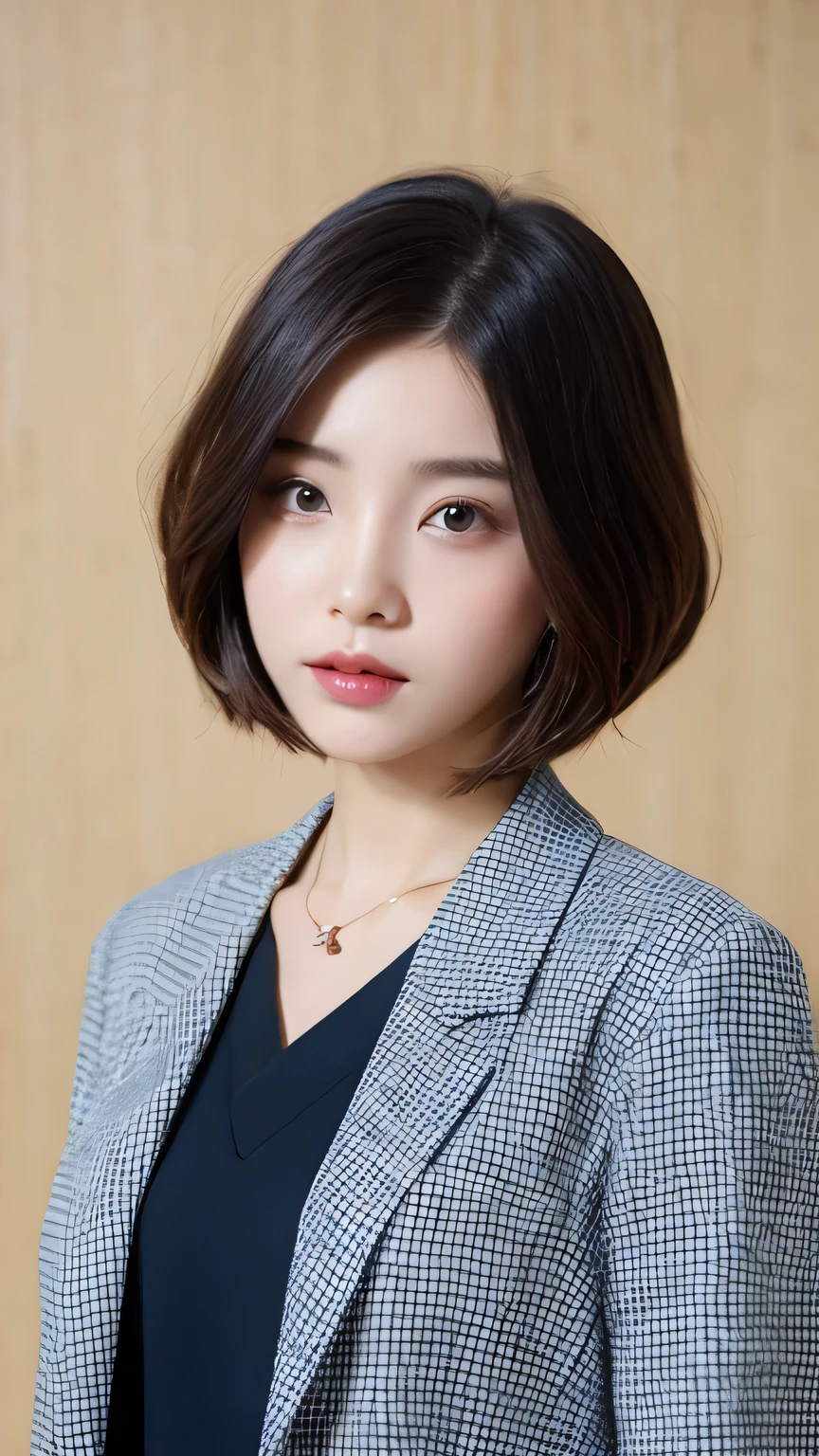 8k, Ultra-high resolution, Highest quality, masterpiece, 三分割法によるphotograph,Surreal, photograph, 1 Girl, (16 years old:1.3), pretty girl, Cute Face, Beautiful eyes in every detail, 細かくdetailedに,masterpiece,One Girl:1.2, Japan Female Announcer,upper body,from below,sad,streaming tears,Black short hair,Messy hair,(black suit:1.3),mourning clothes,(印象派の美しい少女のPortraiture), (Gray background:1.3),(Impressionist light and colour),Realistic Skin, Perfect and beautiful face ,完璧でCute Face, Skin with attention to detail, Perfect limbs、Narrow waist,Looking at the audience、beauty,Long neck,clavicle,(((Ideal body type))),A cup small breasts :2,Portraiture:2,Perfect Anatomy,鮮明なdetailed,detailed,Surreal,Light and shadow,underlighting