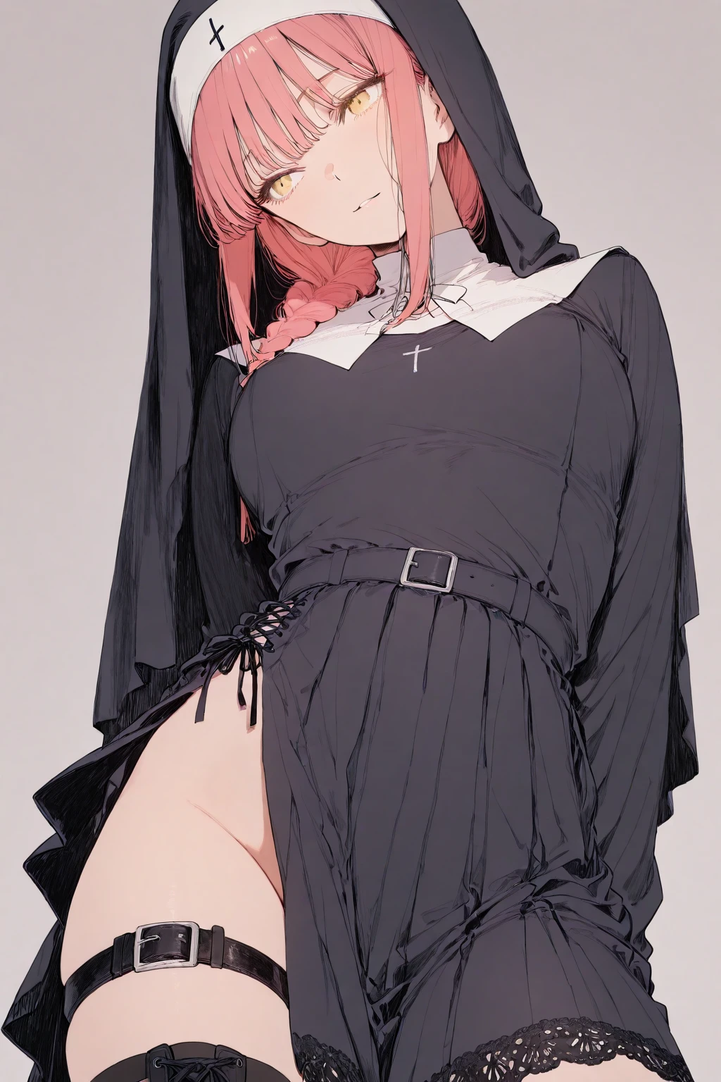 A nsfw portrait of a girl wearing a hijab with black tulle pantyhose, her small feet visible, and a blushing face. The image is of the best quality, ultra-detailed, and realistic (with a 1.37 strength). The artwork is created by a professional artist using vivid colors and bokeh effects. The style of the image is portraits with soft pastel colors, and it is illuminated by soft diffused light.
