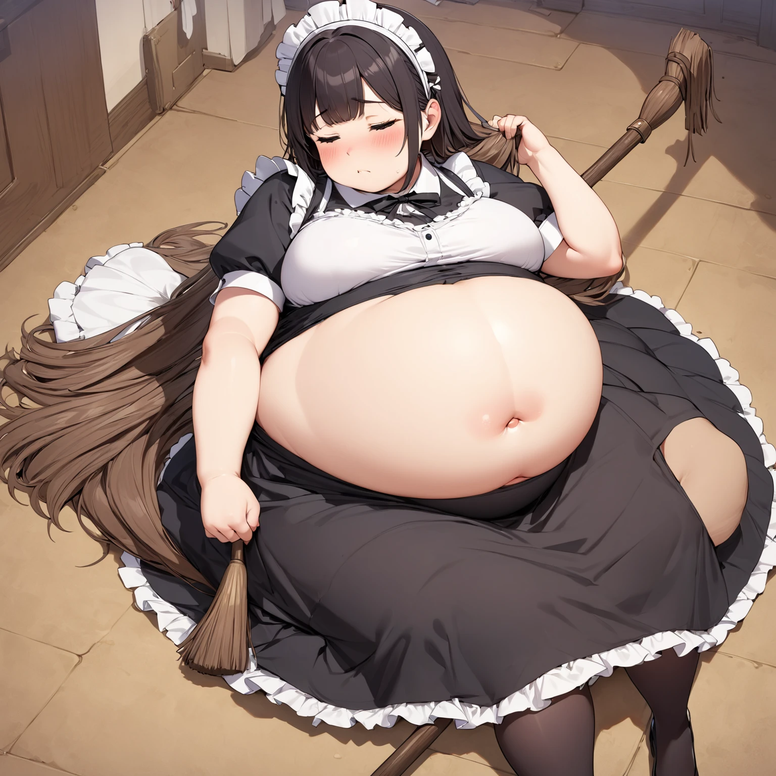 (masterpiece, best quality, highly detailed), 1girls, big belly, blurry background, huge belly, art by kipteitei, round belly, chubby, curvy, simple_background, gradient_background, belly grab, enormous belly, fat belly, thicc, bigger belly, really big belly, jiggly belly, shirt covering belly, belly cover by shirt, glasses, (((((((mommy)))))), casual clothes, skirt, thighhighs, ((full body)), long hair