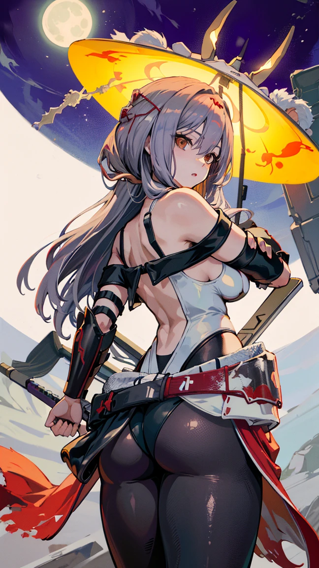 a woman standing on a huge rock in the ocean holding big metallic blades in fighting pose, stormy weather, lighning in background(full body) <lora:KanaLoRA:1> kana with long white hair and black red eyepatch outfit gloves, tattoo, holding big blades, blue eyes, beautiful eyes, beautiful girl, high detail skin, high detail eyes, high detail hair, highres, ultra detailed, detailed pores, imperfect skin, detailed reflective shiny skin, diffused skin pores,sharpen picture, Highly detailed, masterpiece, best quality,