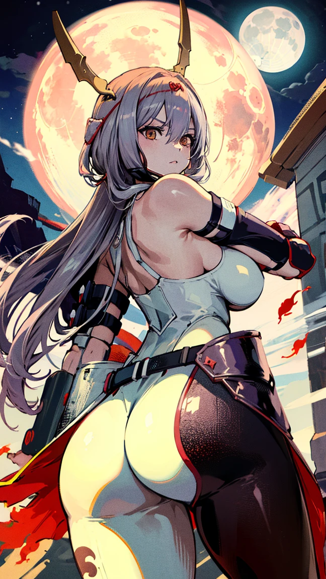 Highest quality, Outstanding detail, Super high resolution, (Fidelity: 1.4), Best Illustration, favor details, Close-up, A mecha girl with a delicate and beautiful face, ((Red and white semi-mechanical body: 1.8)), (big breast: 1.2), Sexy, Belly button, cl...White stockings illustration of fantasy