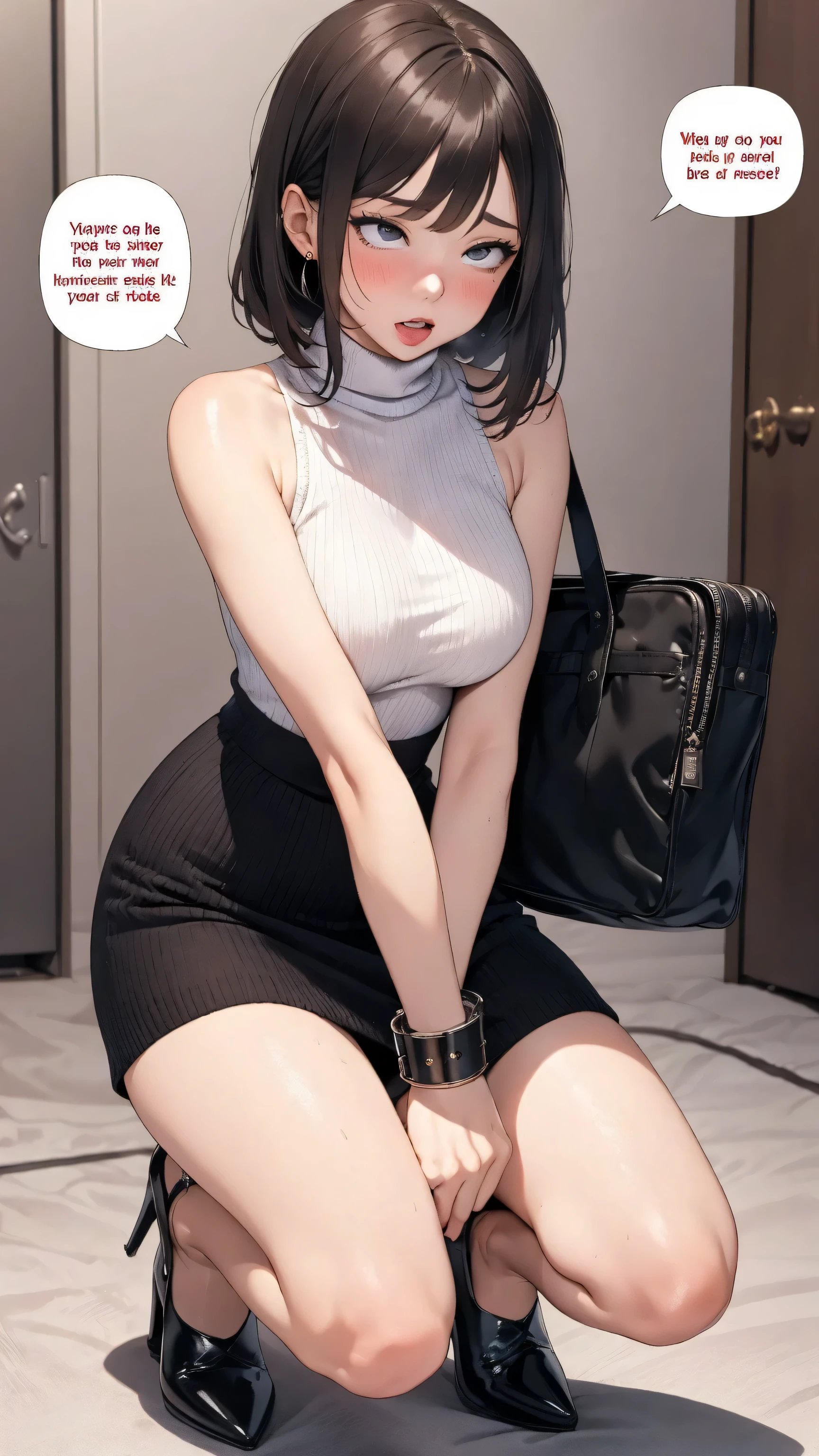 black eyes,black hair,two-tone hair,
jav cover,solo,